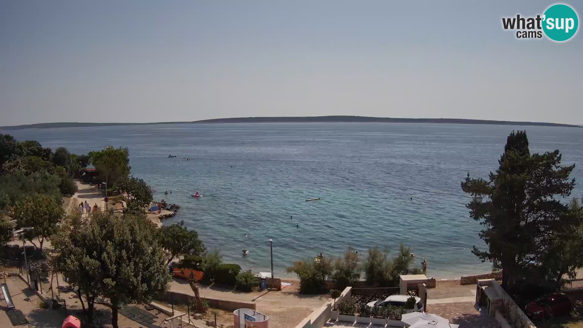 Web kamera Plaža Male Mandre – Pogled uživo s otoka Paga