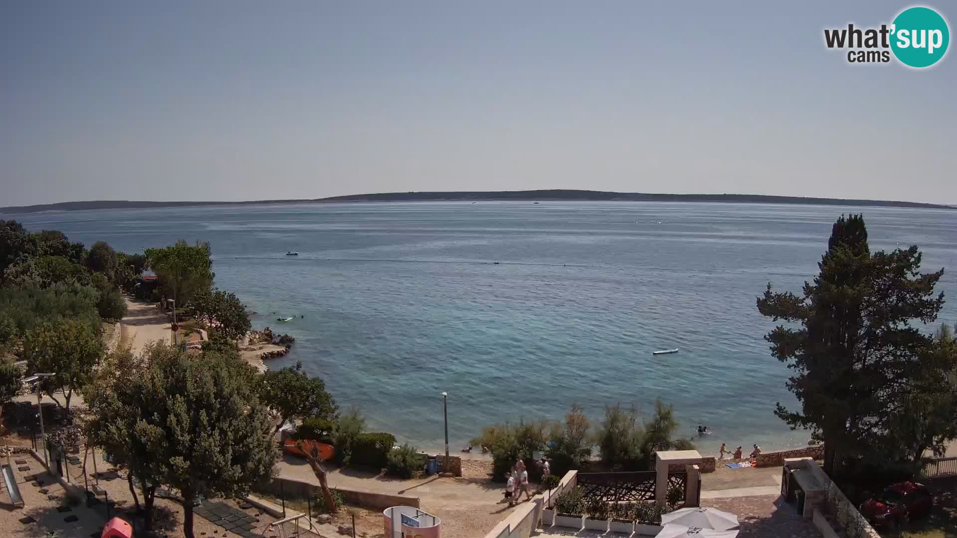 Web kamera Plaža Male Mandre – Pogled uživo s otoka Paga