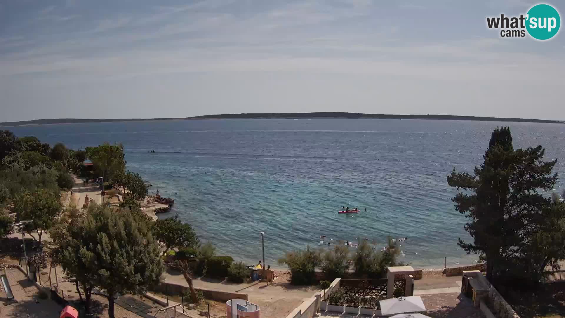 Web kamera Plaža Male Mandre – Pogled uživo s otoka Paga