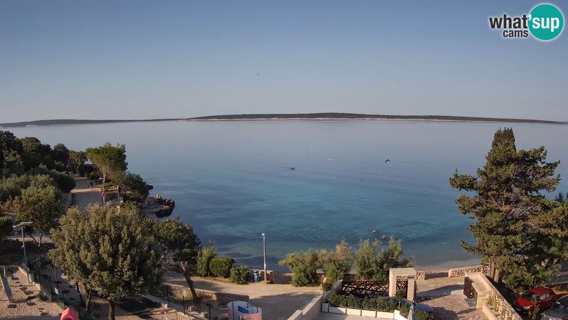 Webcam Plaža Male Mandre – Diretta dalla spiaggia sull’isola di Pag