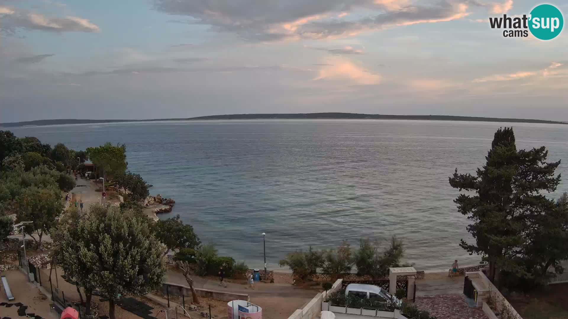 Webcam Plage Male Mandre – Vue en direct depuis l’île de Pag