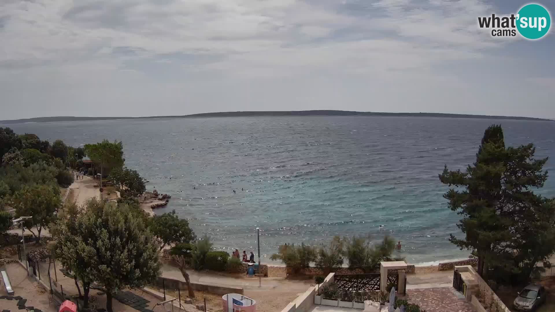 Webcam Plage Male Mandre – Vue en direct depuis l’île de Pag