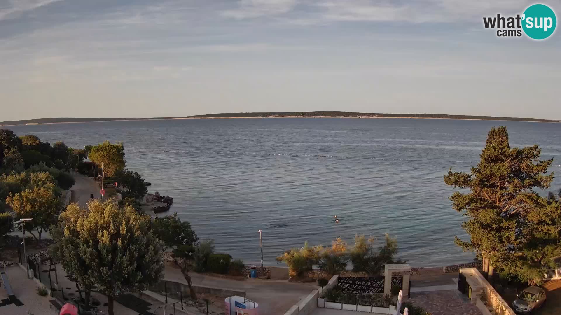 Web kamera Plaža Male Mandre – Pogled uživo s otoka Paga