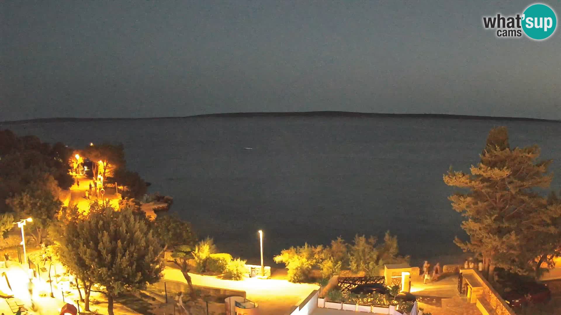Web kamera Plaža Male Mandre – Pogled uživo s otoka Paga
