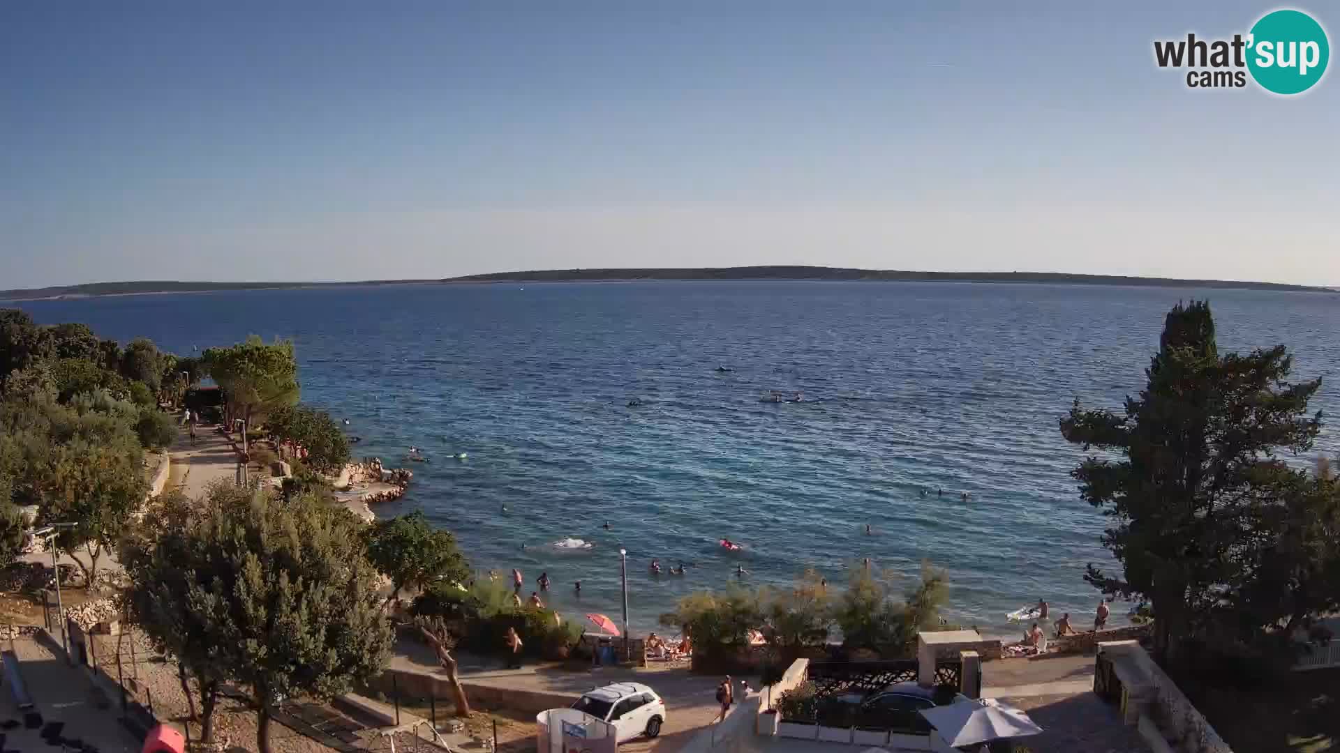 Webcam Plage Male Mandre – Vue en direct depuis l’île de Pag