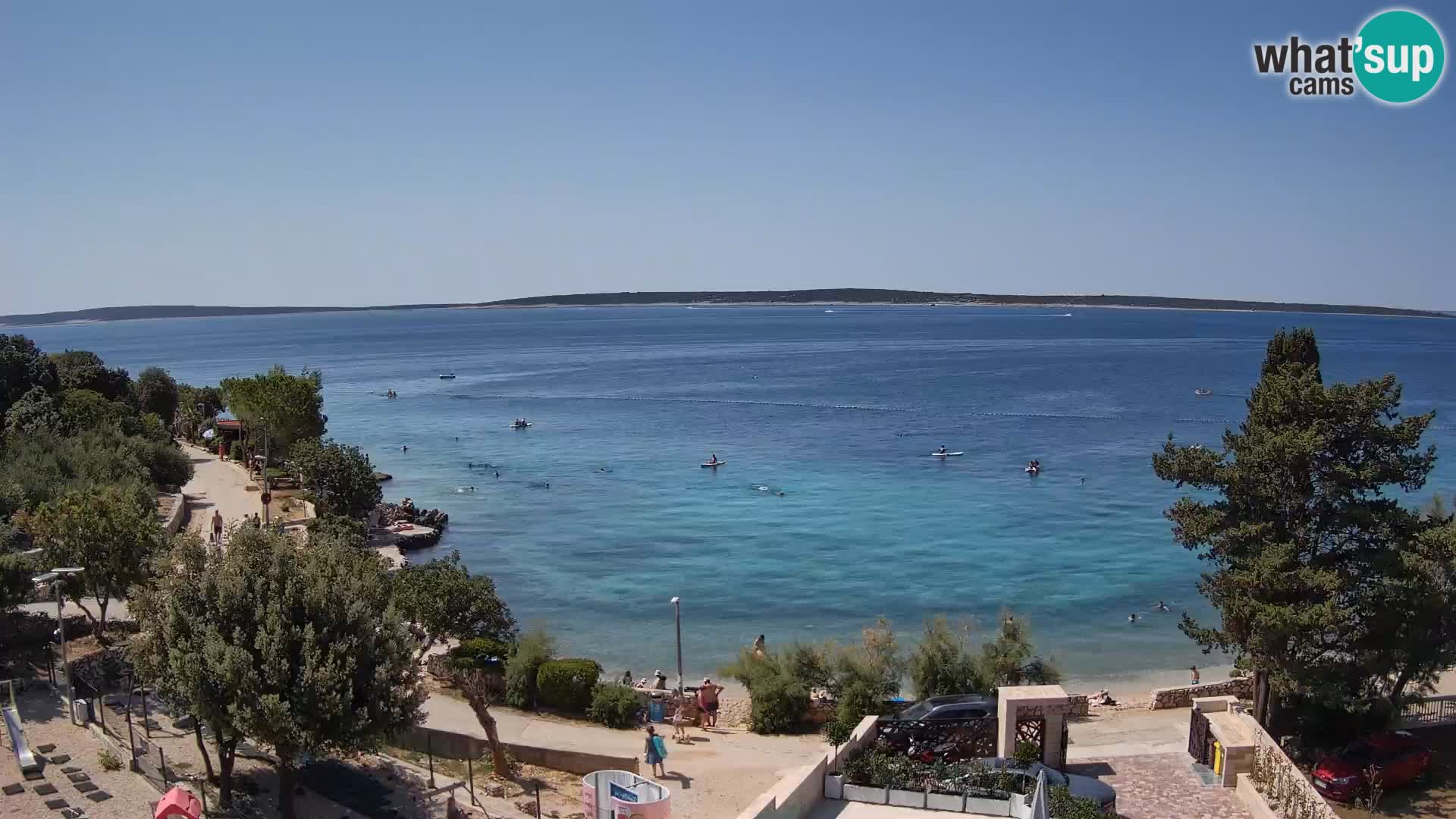 Webcam Plage Male Mandre – Vue en direct depuis l’île de Pag