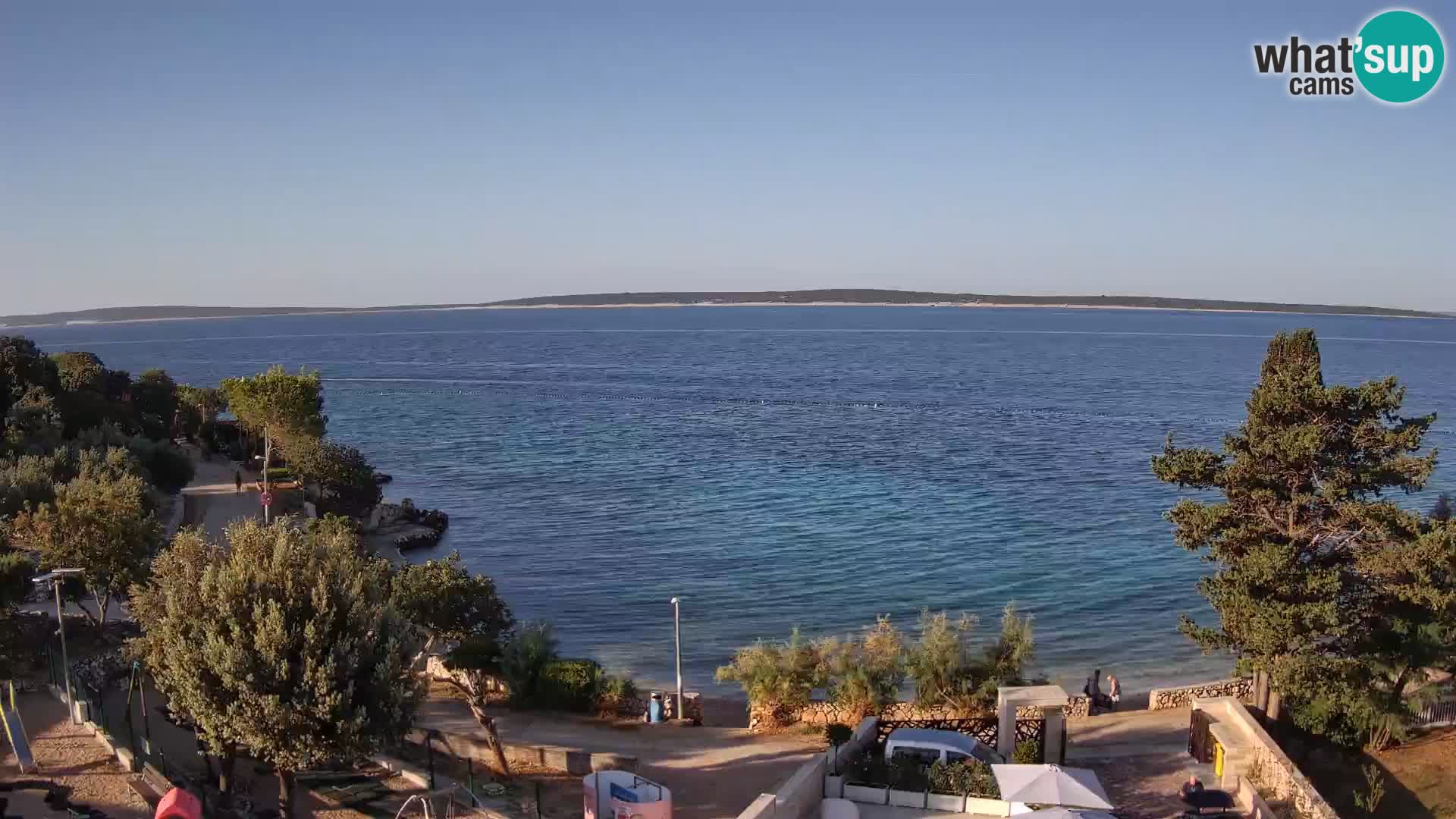 Web kamera Plaža Male Mandre – Pogled uživo s otoka Paga