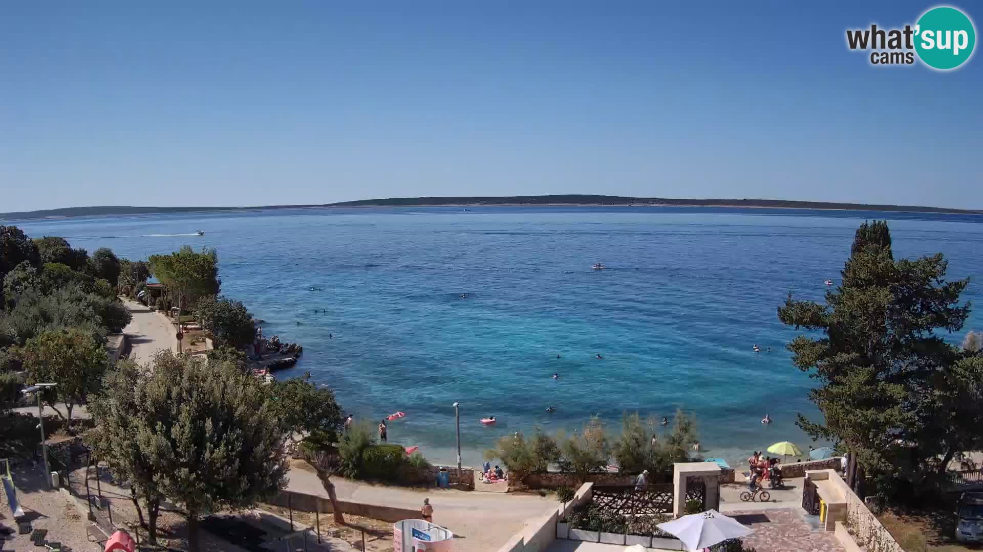 Webcam Plage Male Mandre – Vue en direct depuis l’île de Pag