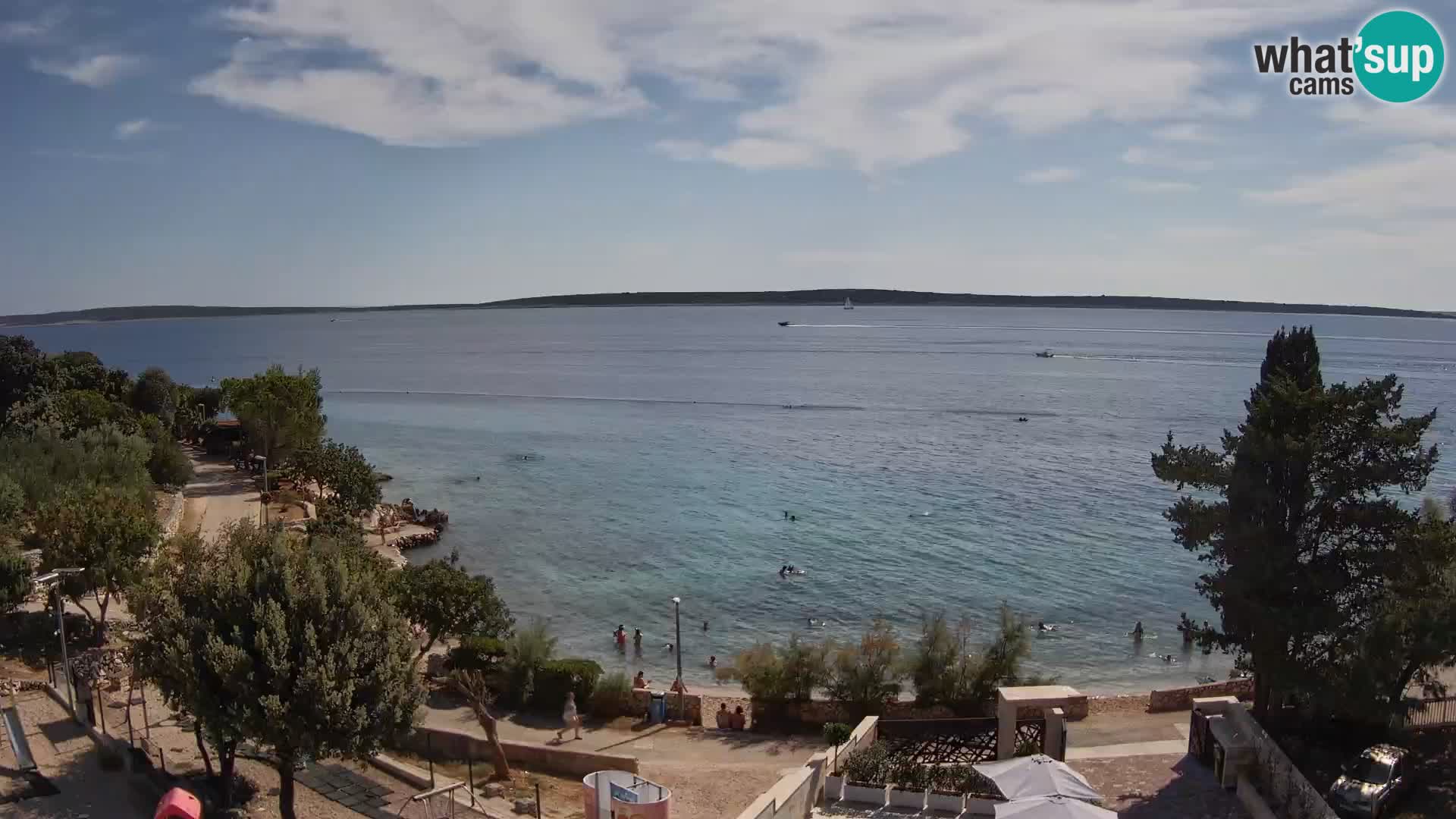 Web kamera Plaža Male Mandre – Pogled uživo s otoka Paga