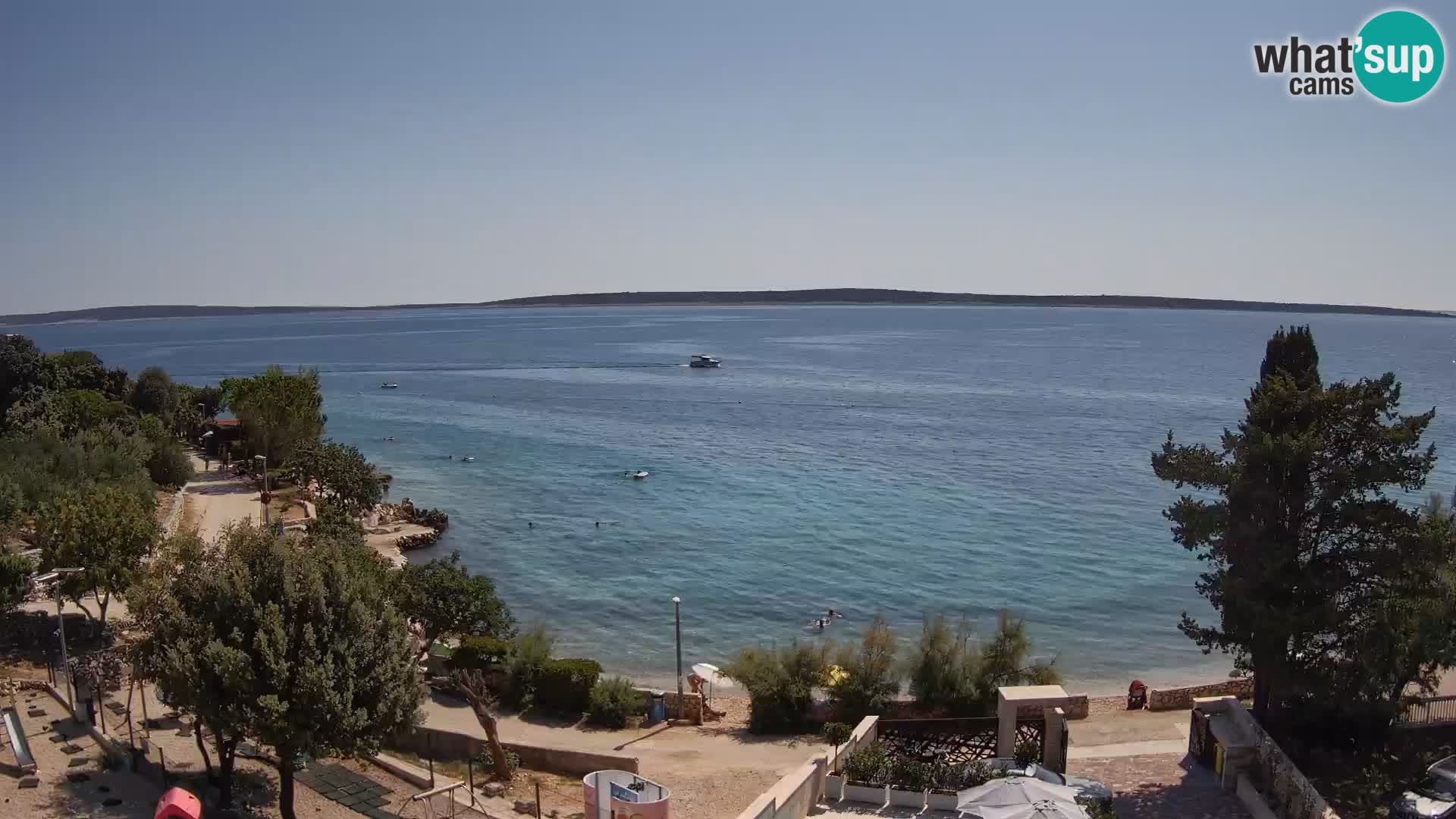 Webcam Plage Male Mandre – Vue en direct depuis l’île de Pag