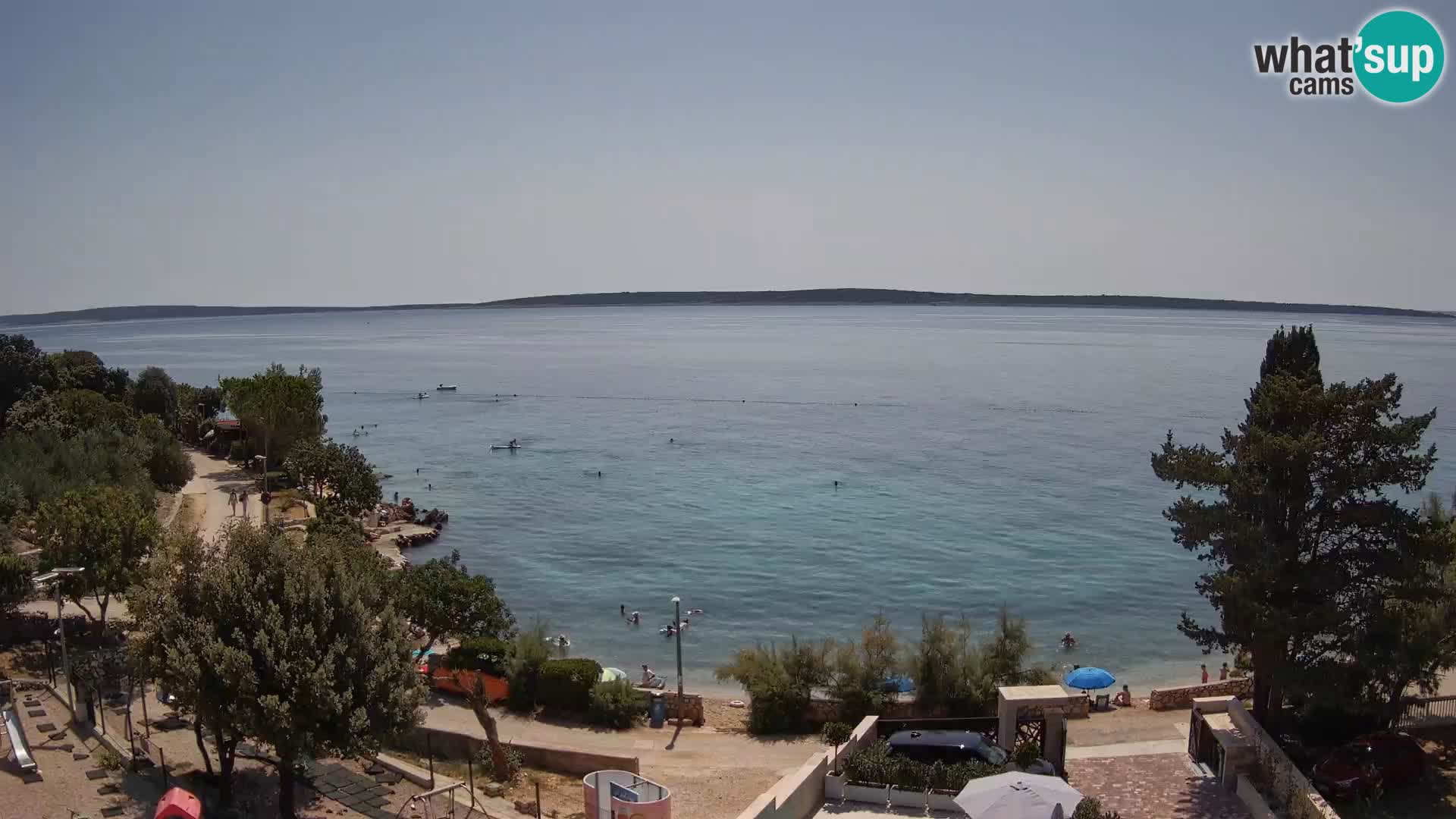 Webcam Plage Male Mandre – Vue en direct depuis l’île de Pag