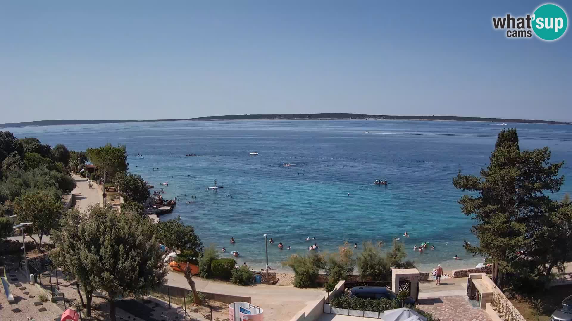 Webcam Plage Male Mandre – Vue en direct depuis l’île de Pag