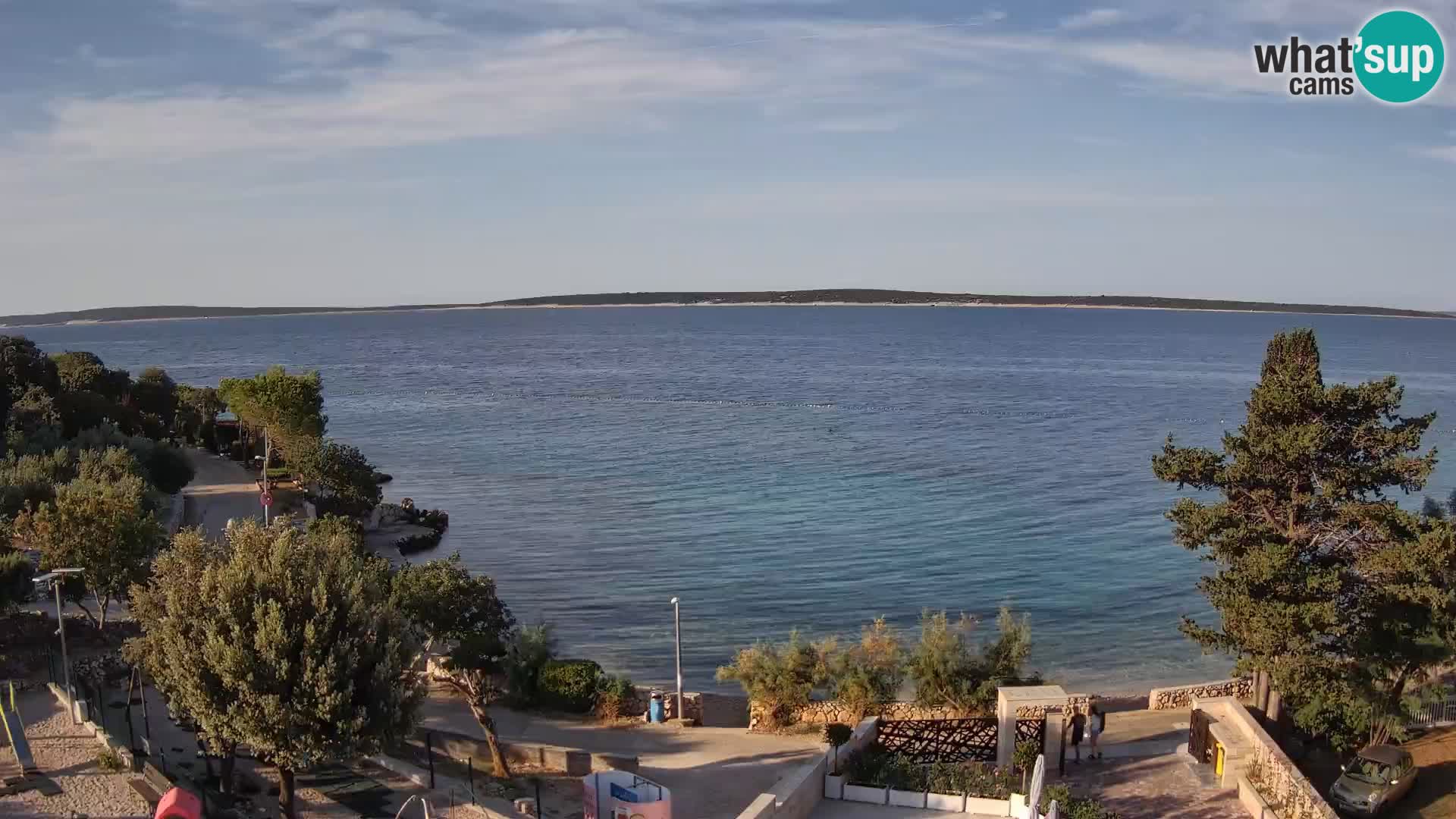 Web kamera Plaža Male Mandre – Pogled uživo s otoka Paga