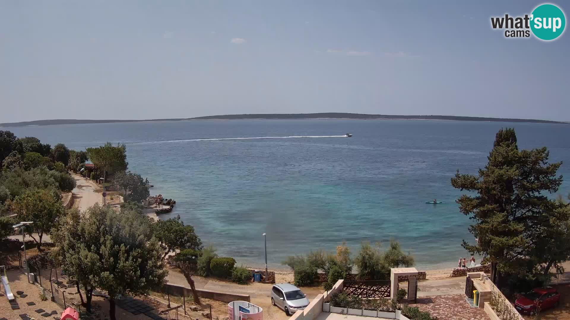 Web kamera Plaža Male Mandre – Pogled uživo s otoka Paga