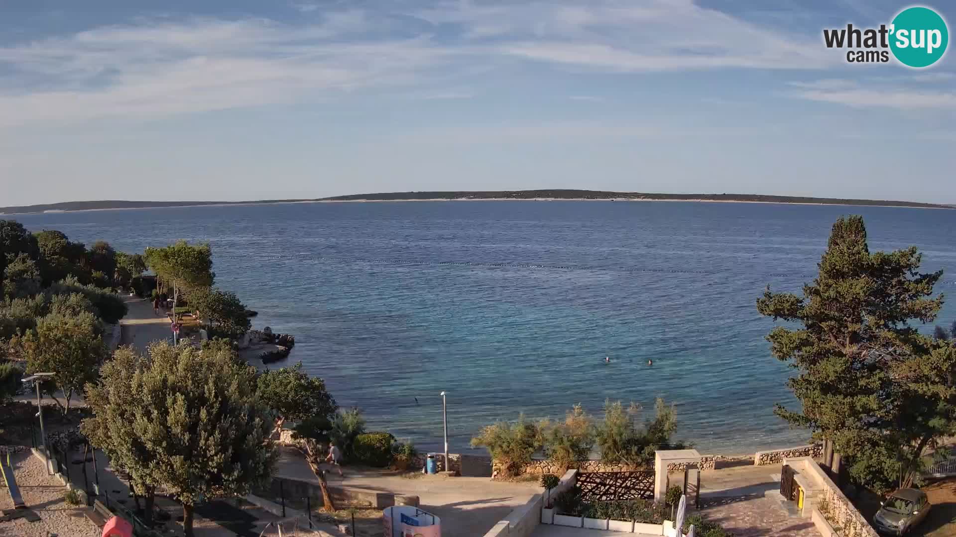Web kamera Plaža Male Mandre – Pogled uživo s otoka Paga