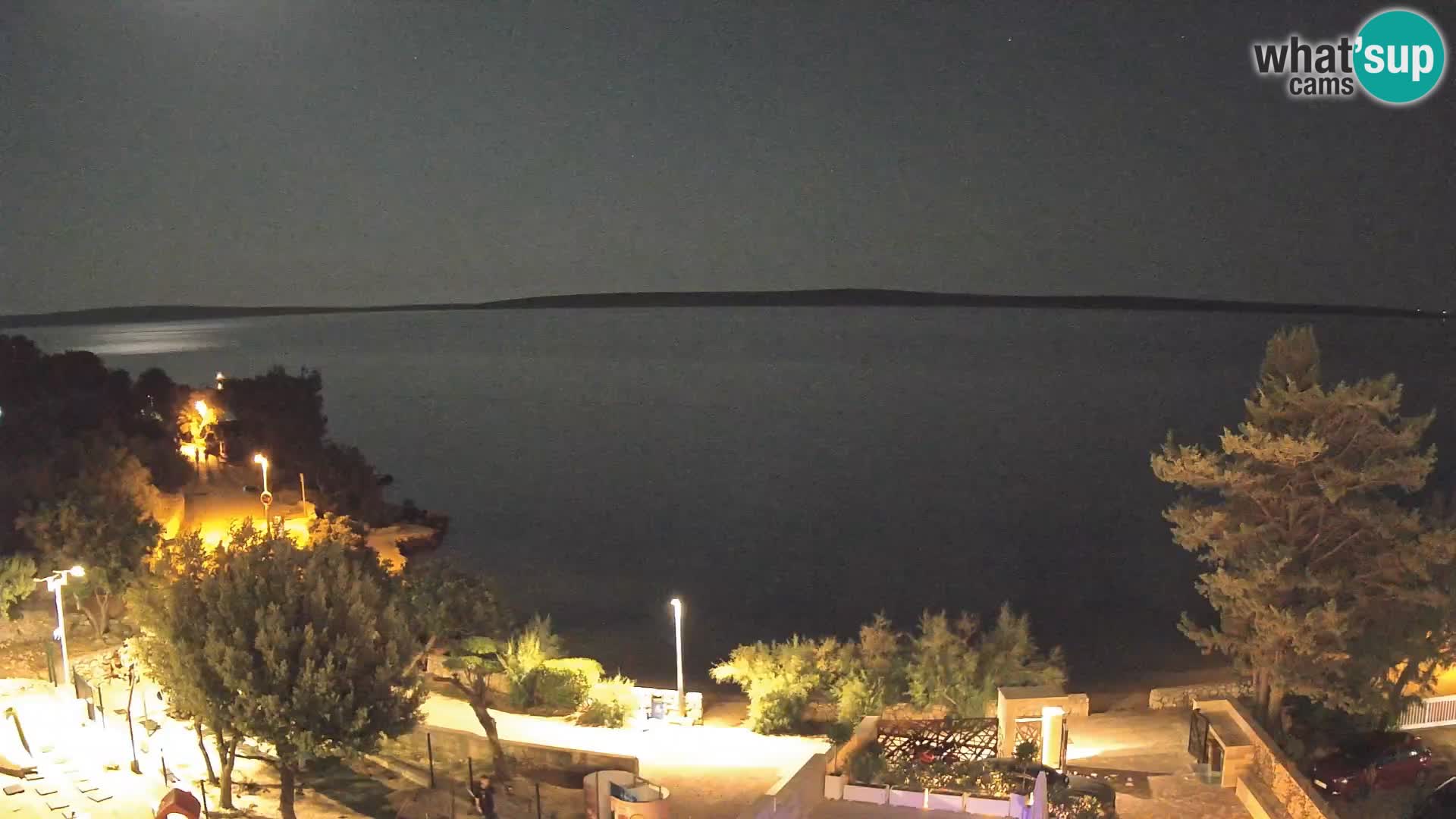 Web kamera Plaža Male Mandre – Pogled uživo s otoka Paga
