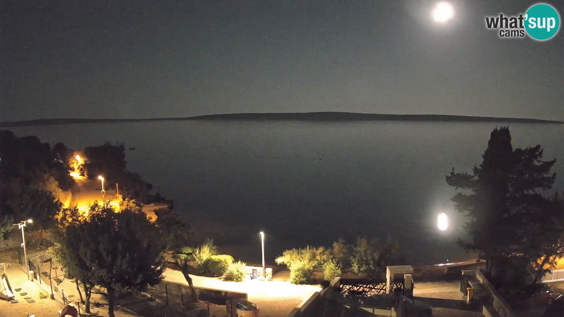 Webcam Plage Male Mandre – Vue en direct depuis l’île de Pag