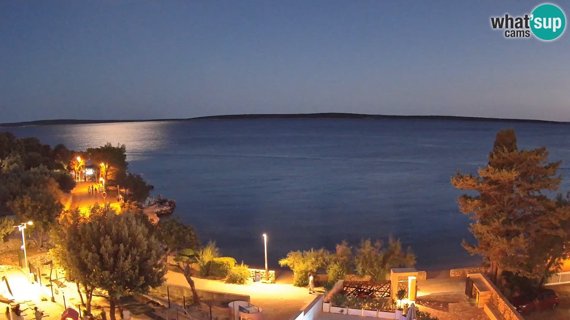 Webcam Plage Male Mandre – Vue en direct depuis l’île de Pag