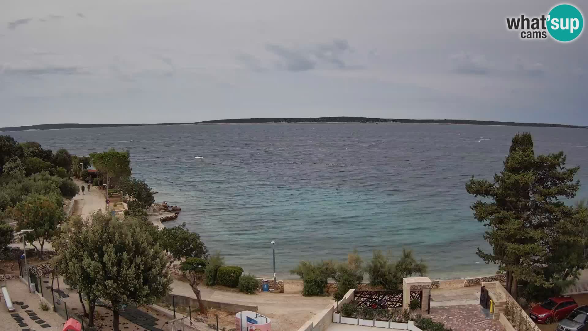 Webcam Plage Male Mandre – Vue en direct depuis l’île de Pag