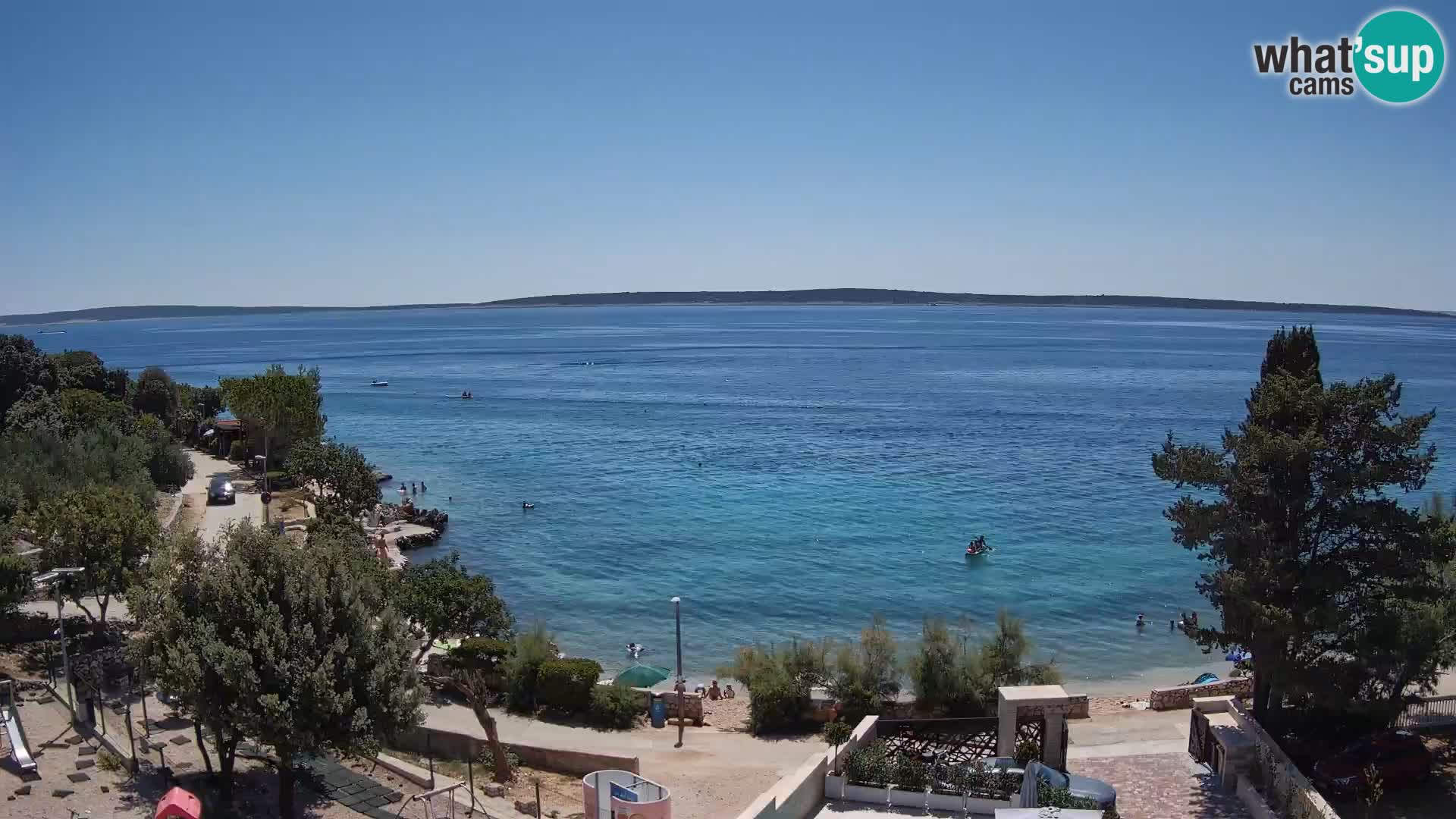 Webcam Strand Male Mandre – Liveblick von der Insel Pag