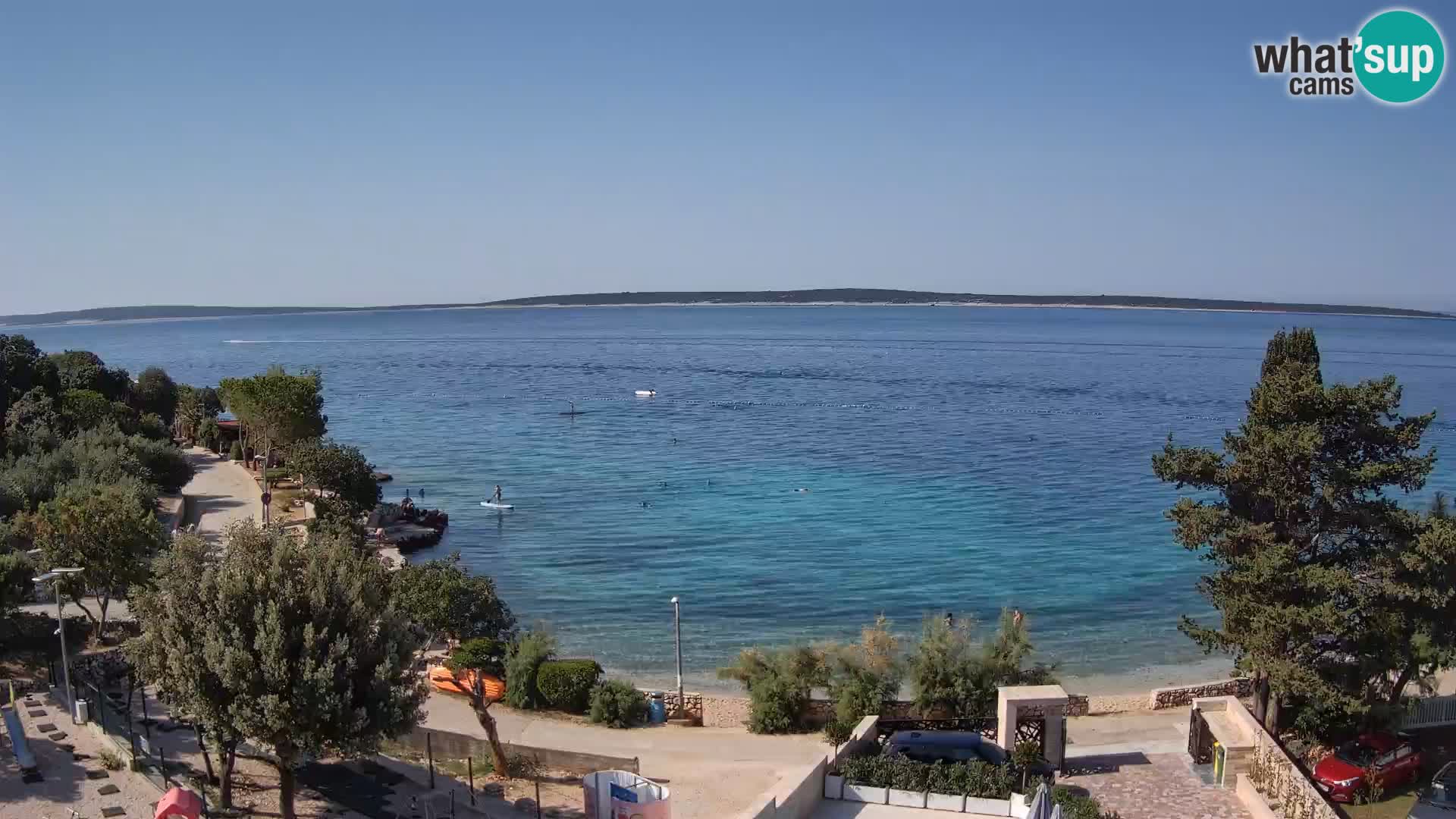 Spletna kamera Plaža Male Mandre – Pogled v živo z otoka Pag