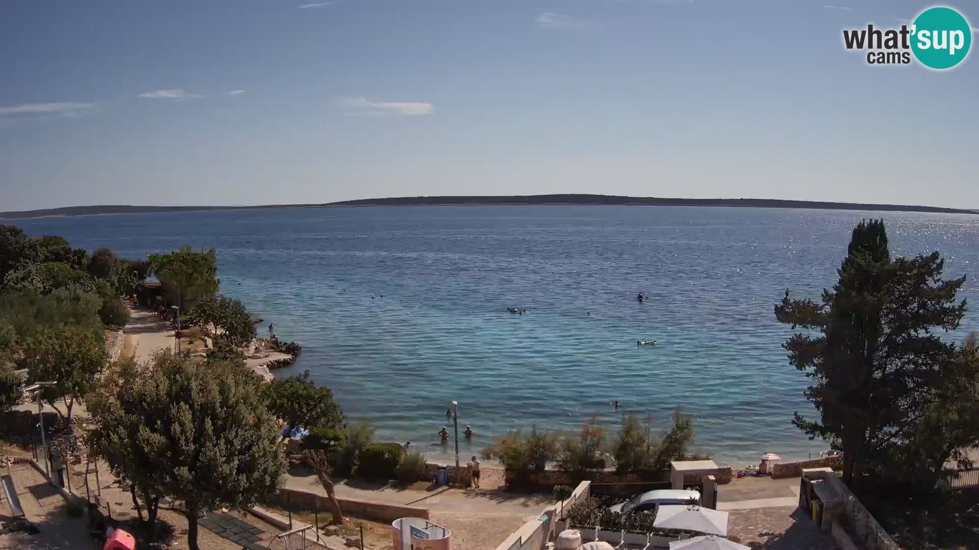 Web kamera Plaža Male Mandre – Pogled uživo s otoka Paga