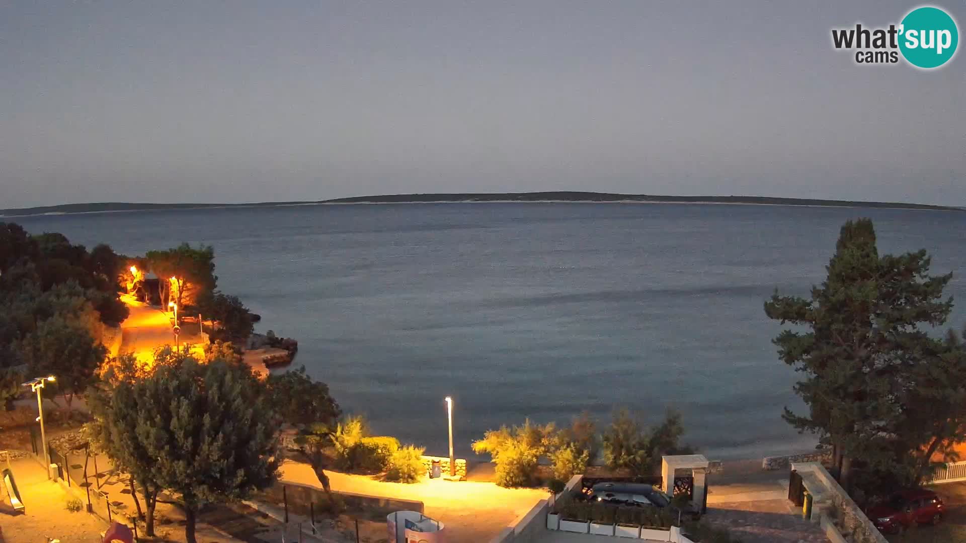 Webcam Plage Male Mandre – Vue en direct depuis l’île de Pag
