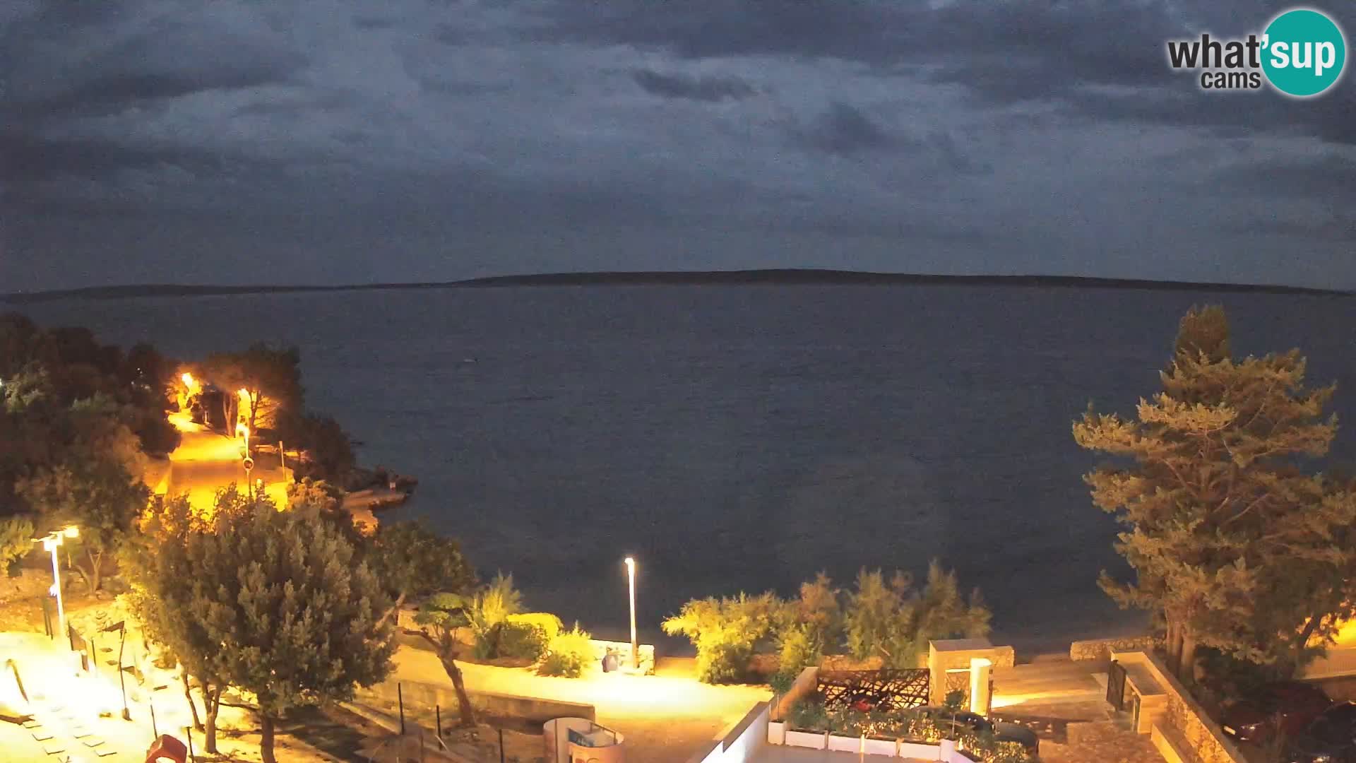 Web kamera Plaža Male Mandre – Pogled uživo s otoka Paga