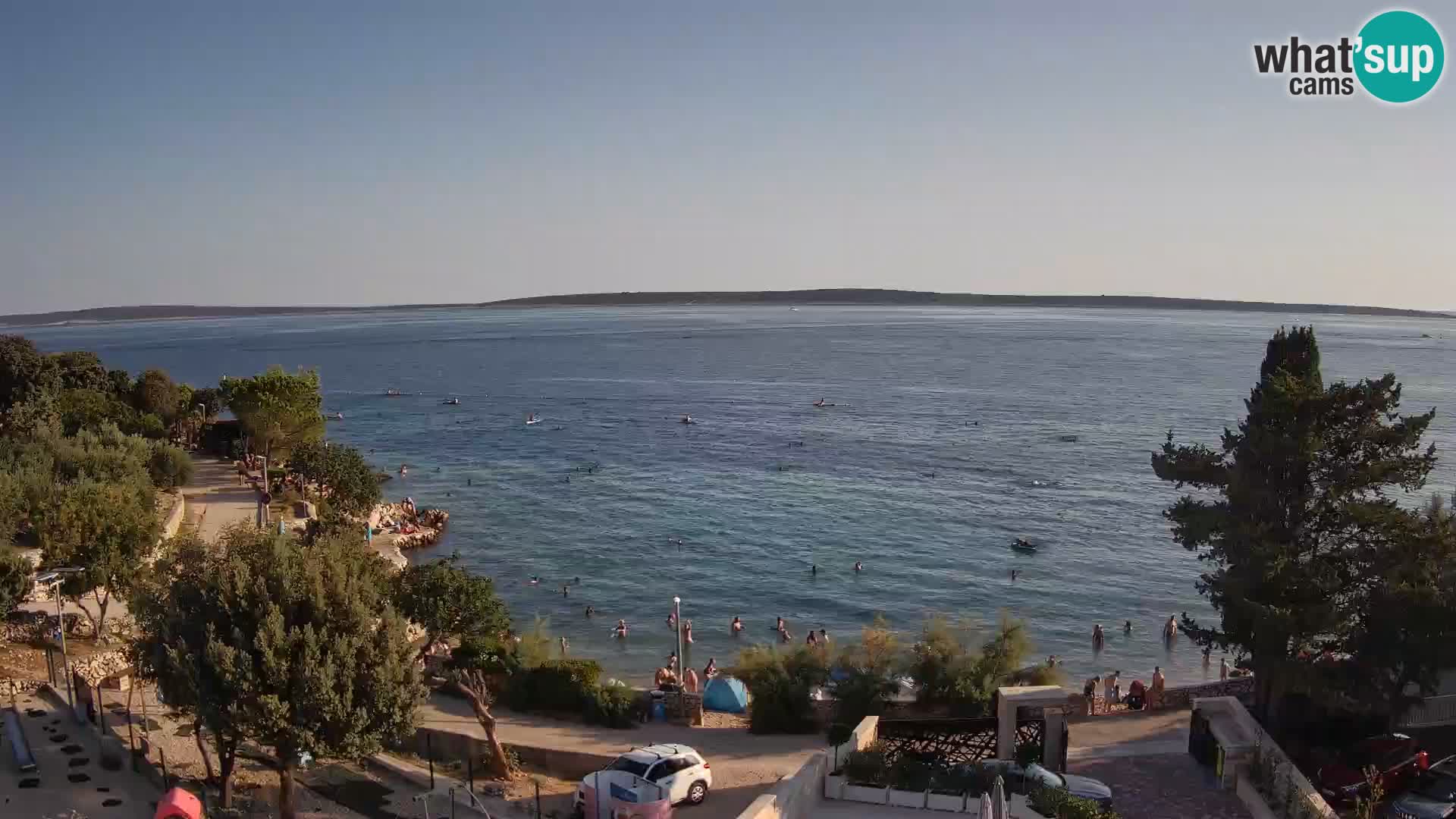 Web kamera Plaža Male Mandre – Pogled uživo s otoka Paga
