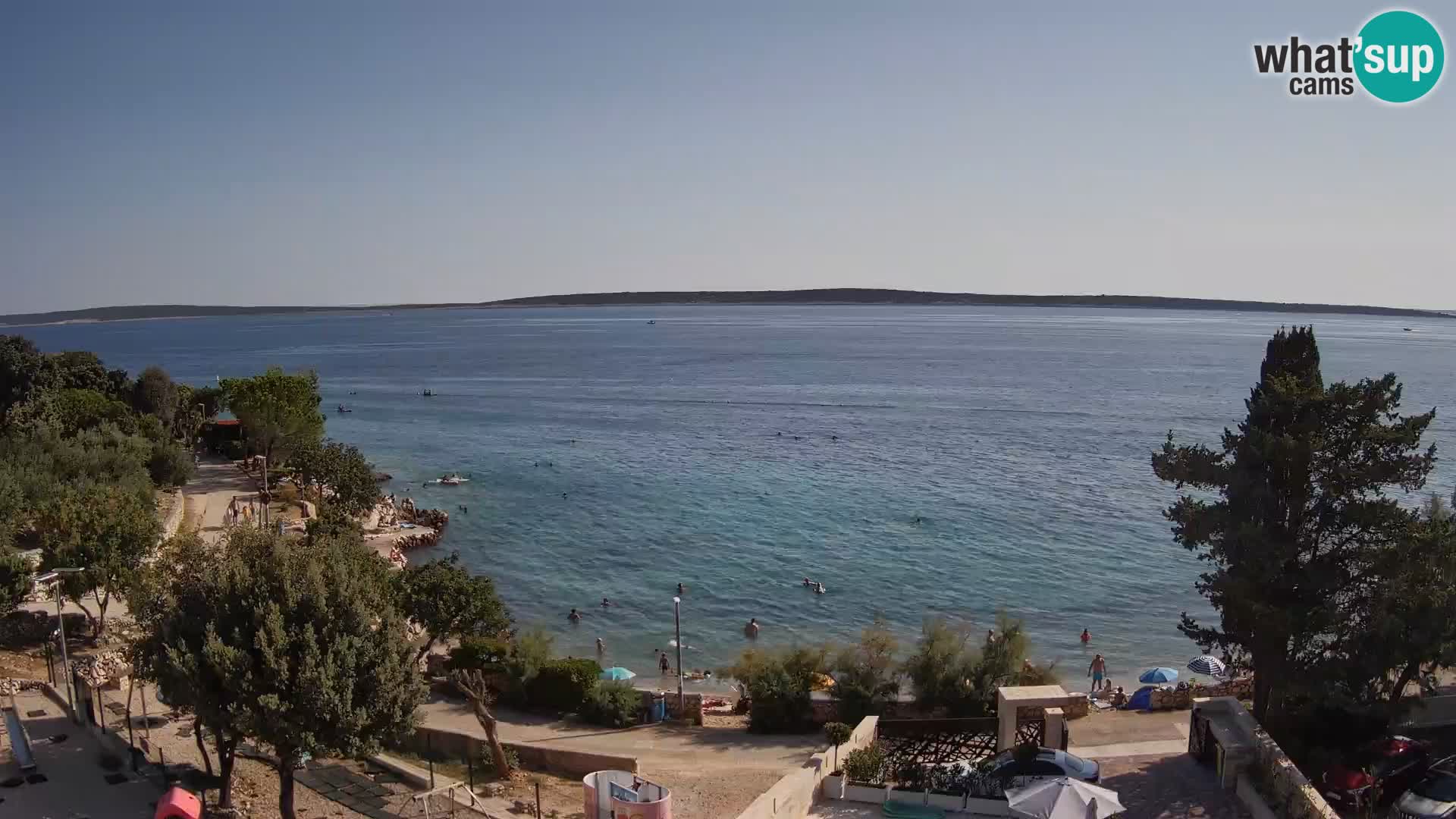 Web kamera Plaža Male Mandre – Pogled uživo s otoka Paga