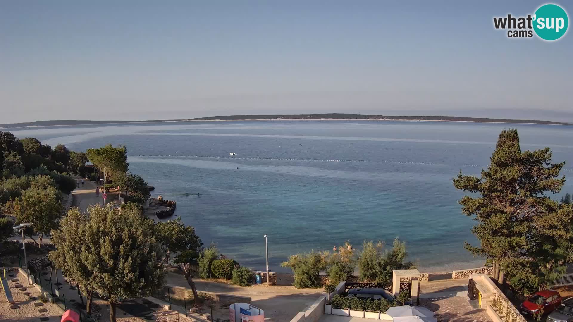 Webcam Plage Male Mandre – Vue en direct depuis l’île de Pag