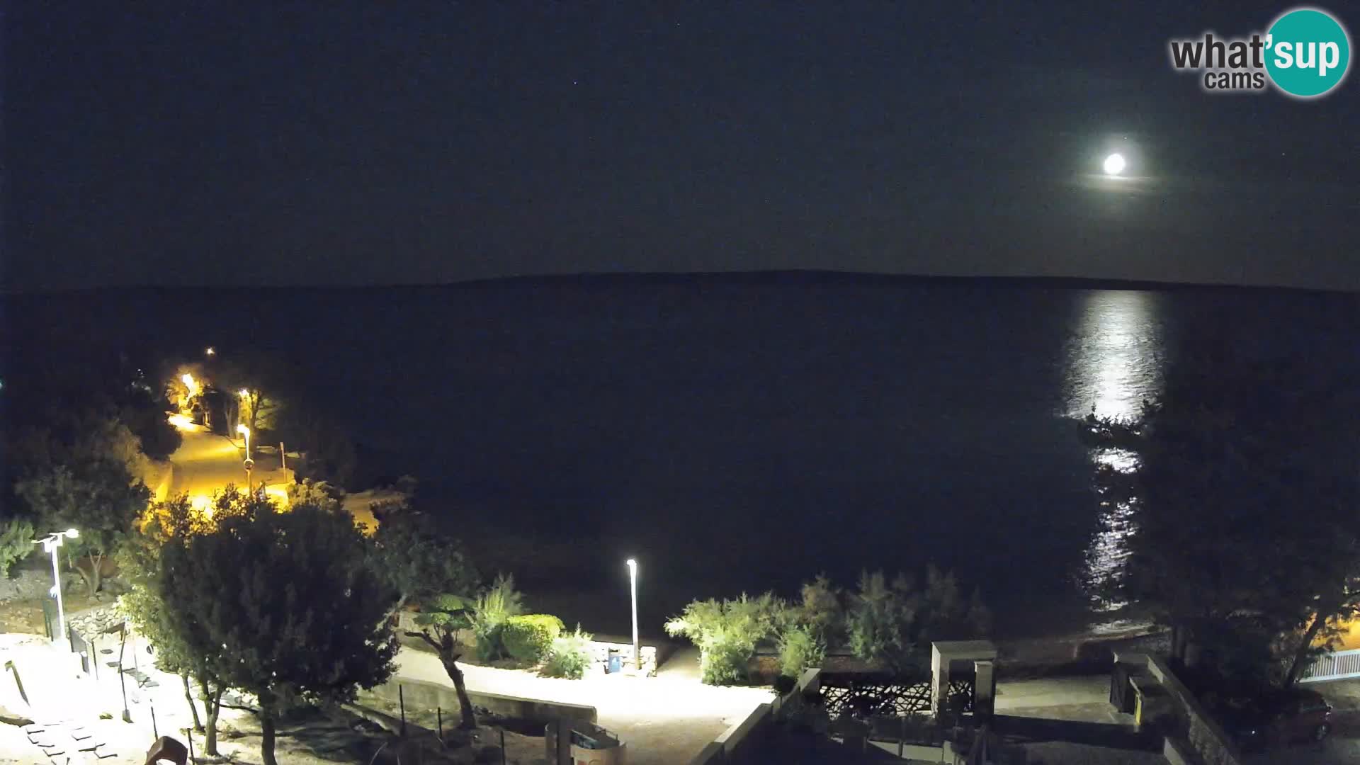Webcam Plage Male Mandre – Vue en direct depuis l’île de Pag