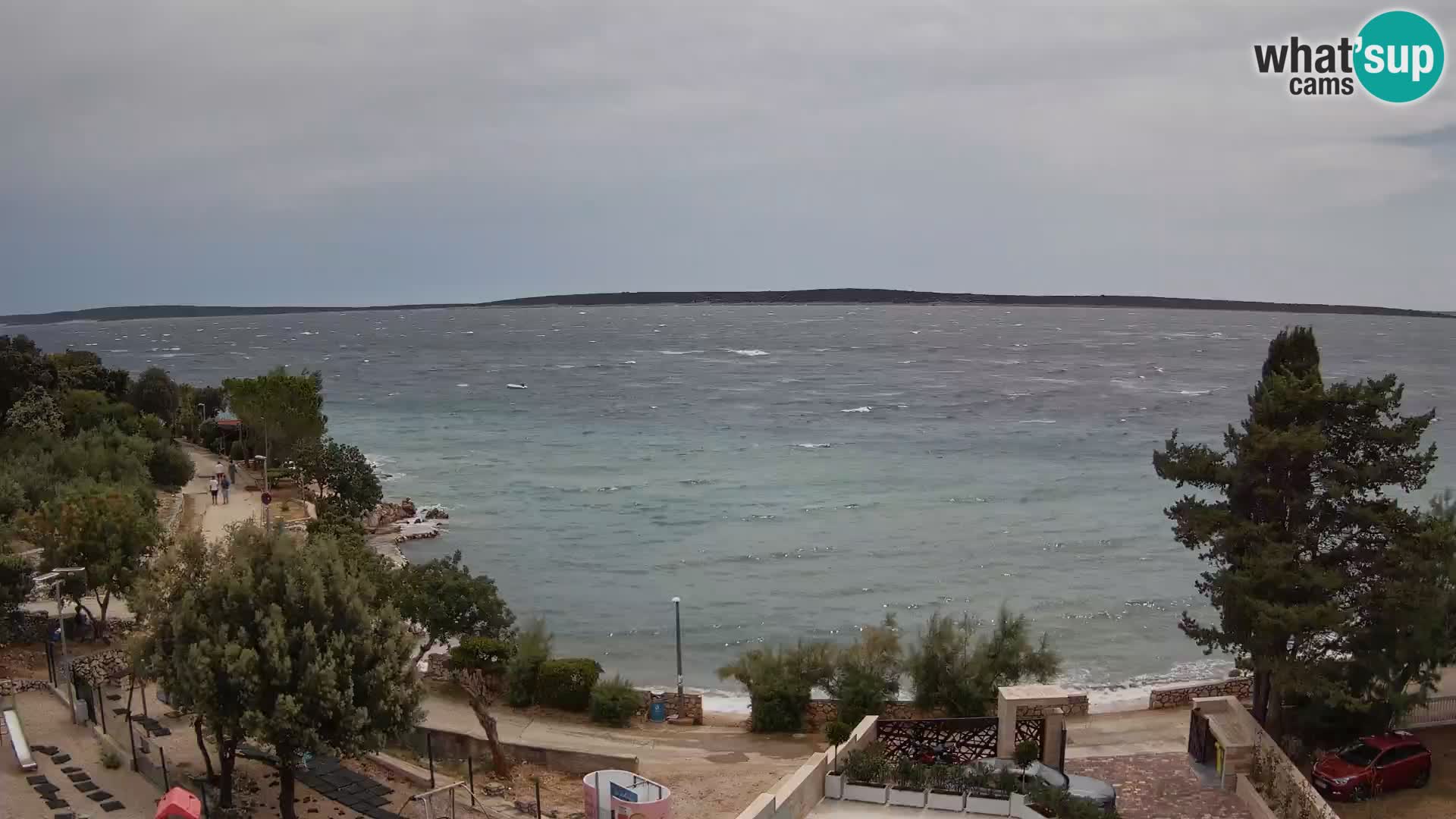 Web kamera Plaža Male Mandre – Pogled uživo s otoka Paga