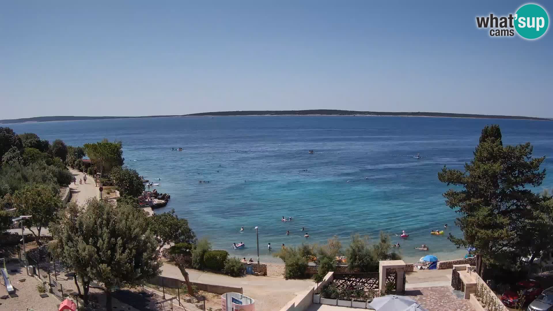 Webcam Strand Male Mandre – Liveblick von der Insel Pag