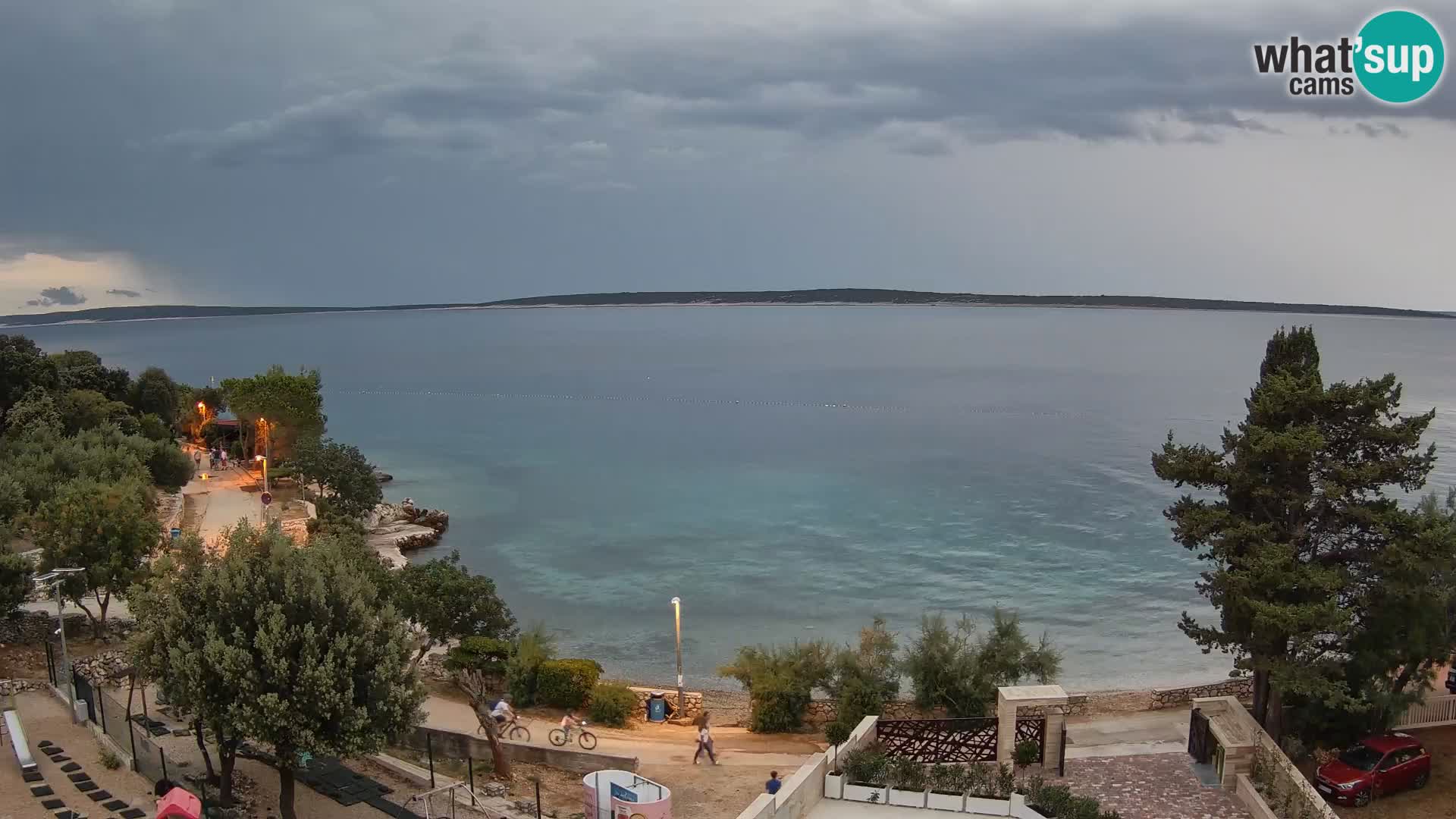 Webcam Plage Male Mandre – Vue en direct depuis l’île de Pag