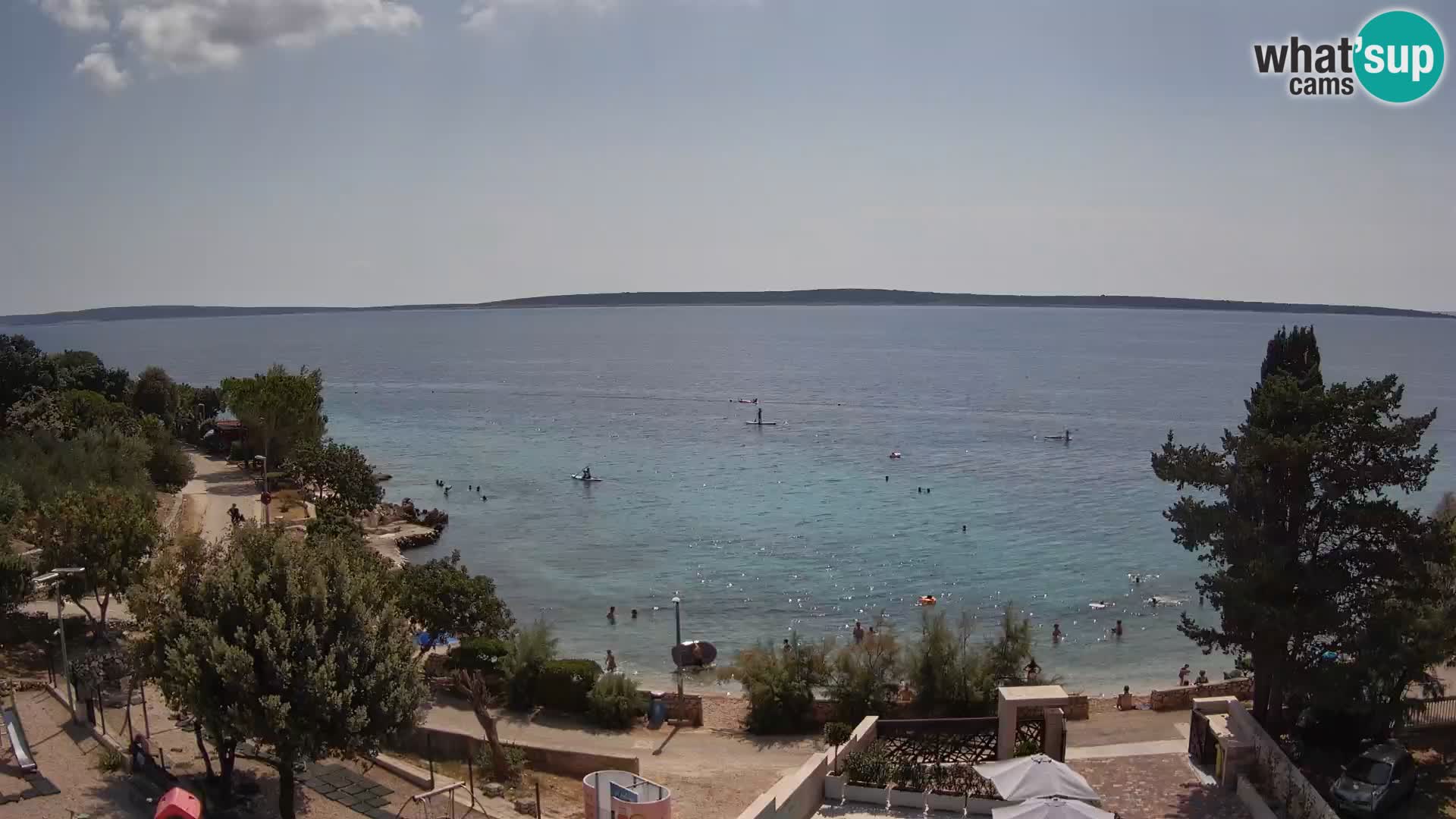Web kamera Plaža Male Mandre – Pogled uživo s otoka Paga