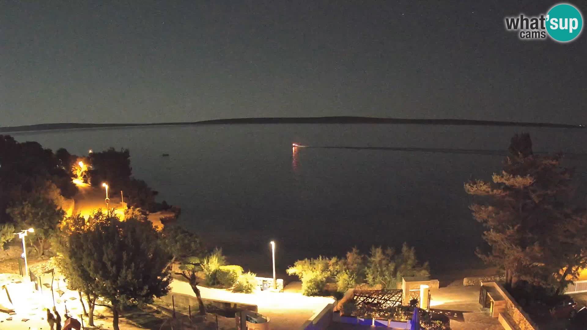 Webcam Plage Male Mandre – Vue en direct depuis l’île de Pag