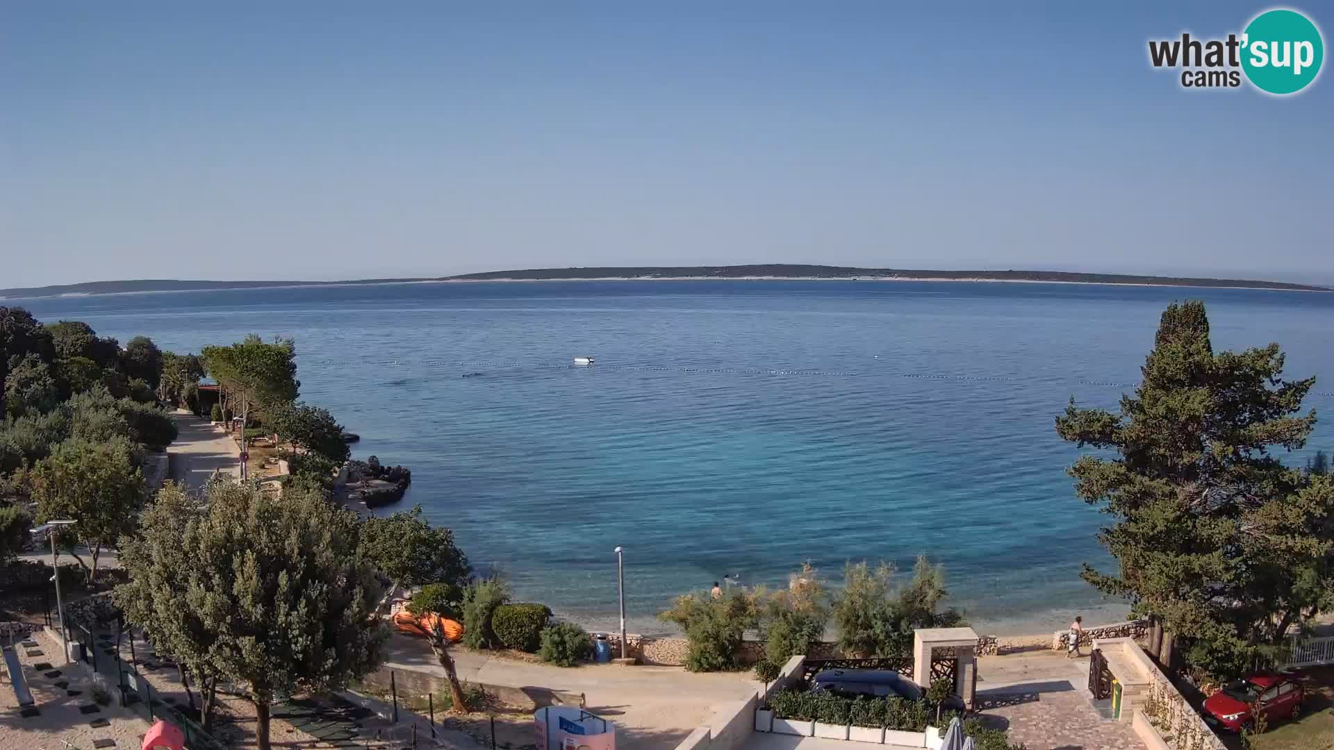 Web kamera Plaža Male Mandre – Pogled uživo s otoka Paga