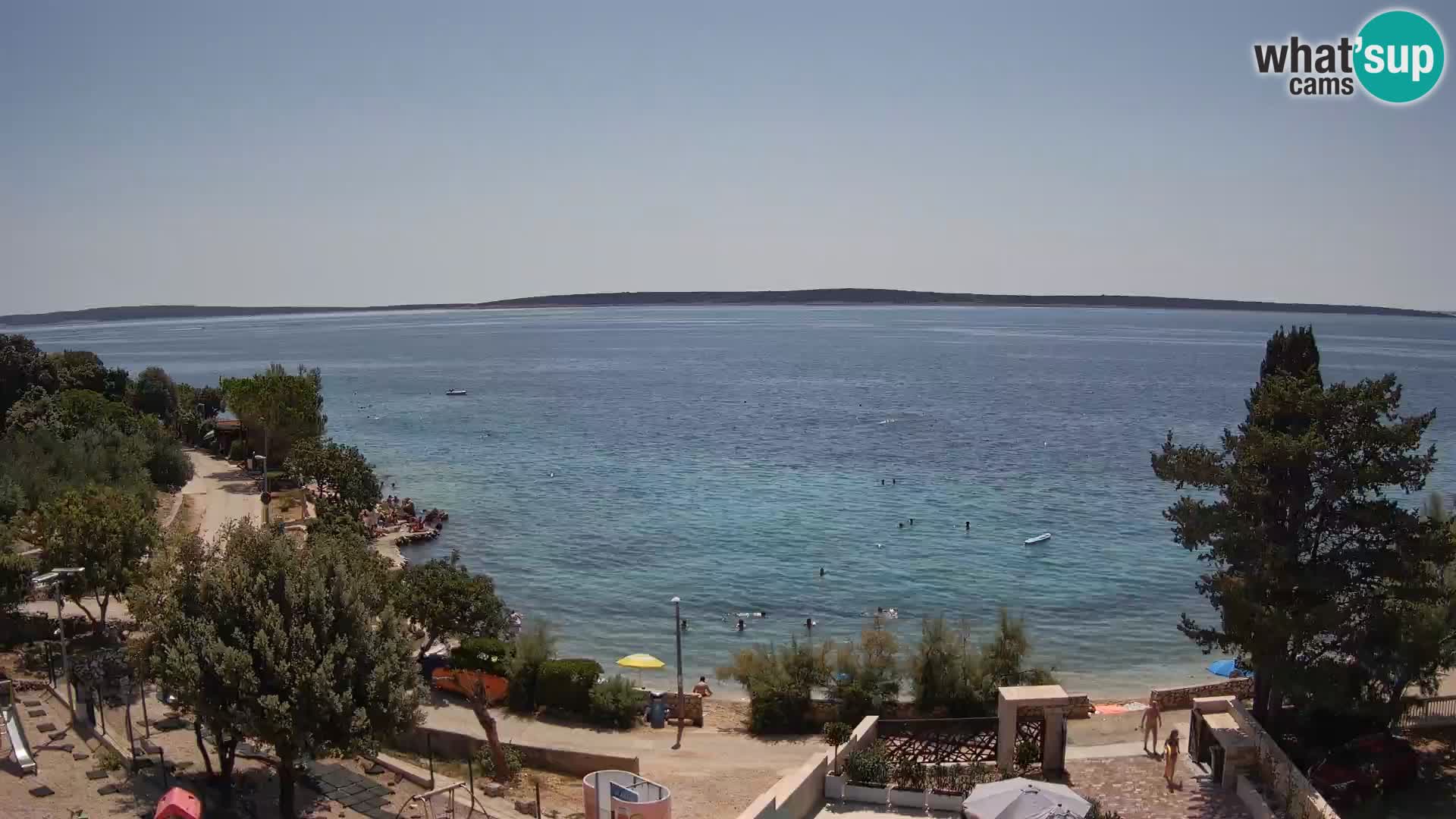 Web kamera Plaža Male Mandre – Pogled uživo s otoka Paga