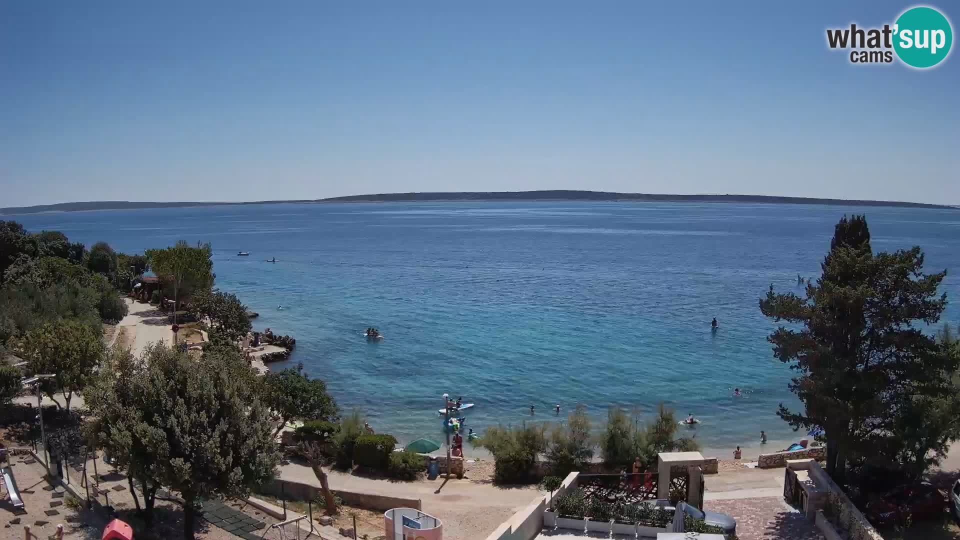 Web kamera Plaža Male Mandre – Pogled uživo s otoka Paga