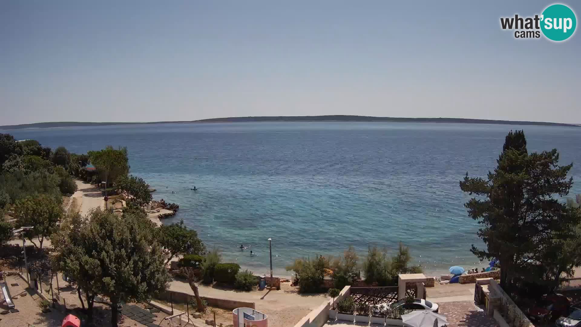 Webcam Plage Male Mandre – Vue en direct depuis l’île de Pag