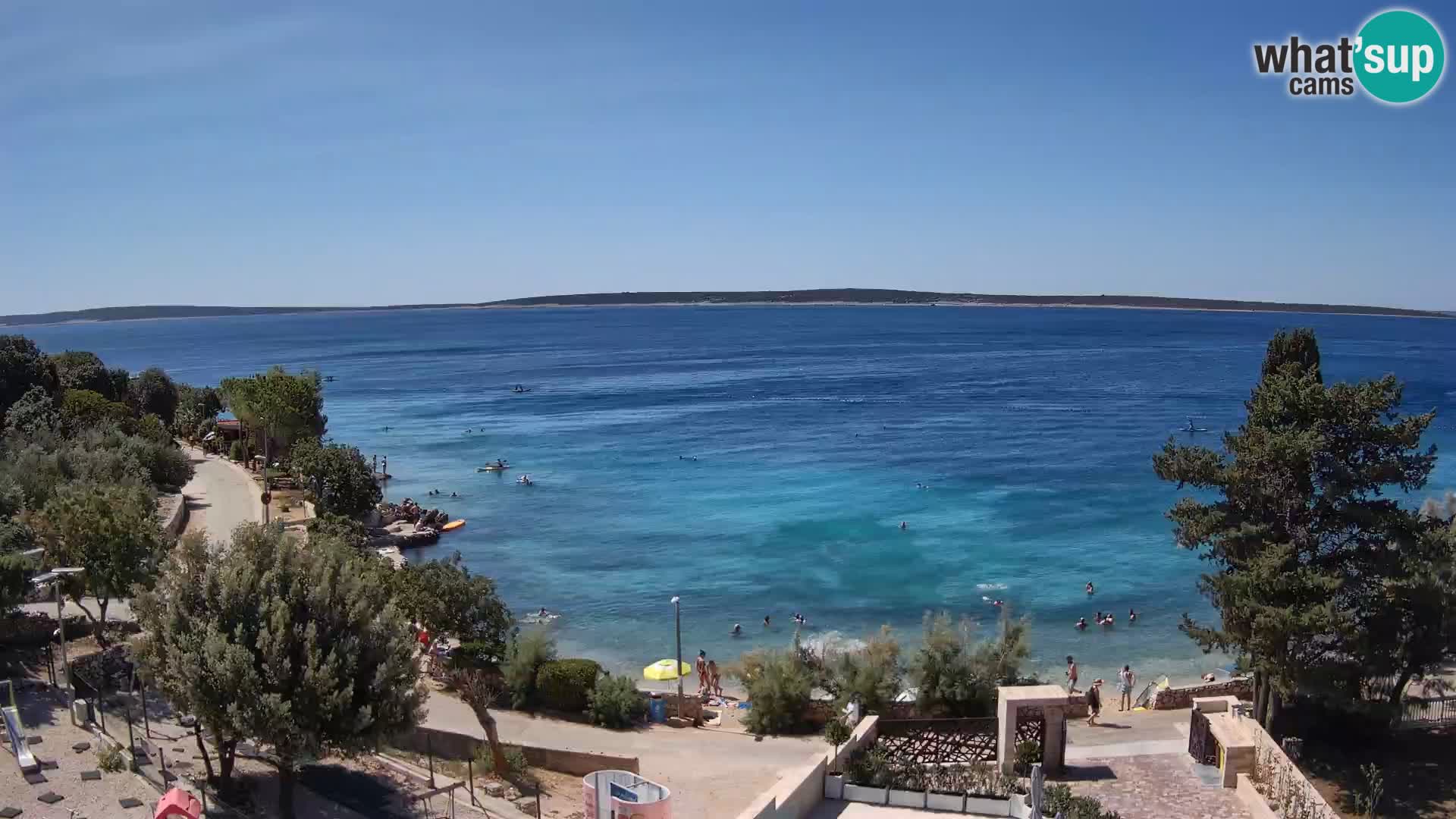 Web kamera Plaža Male Mandre – Pogled uživo s otoka Paga