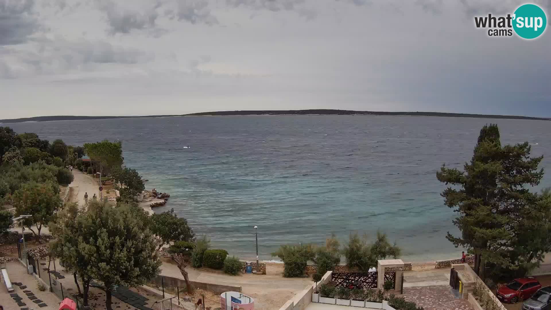 Webcam Plage Male Mandre – Vue en direct depuis l’île de Pag