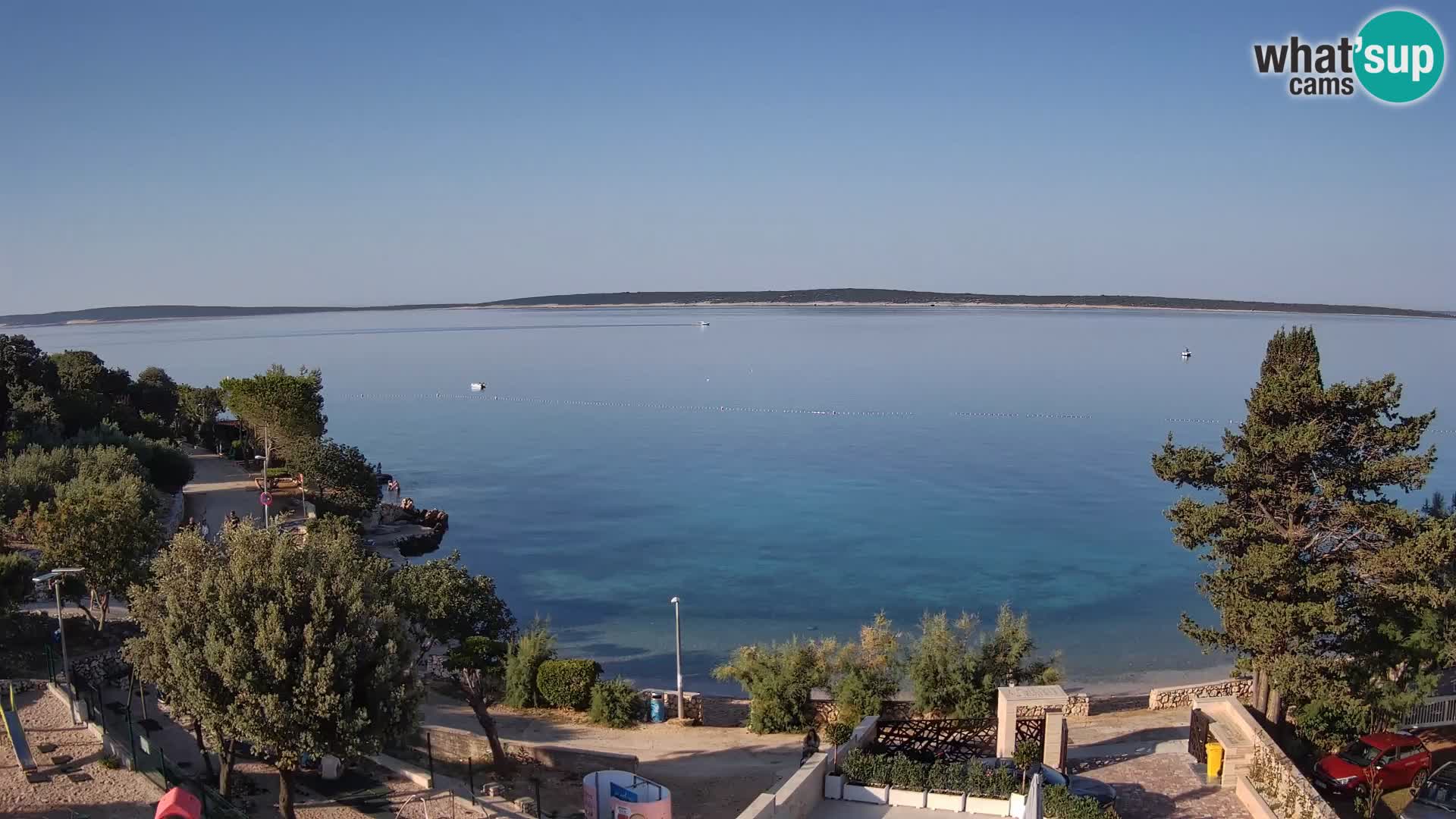 Web kamera Plaža Male Mandre – Pogled uživo s otoka Paga