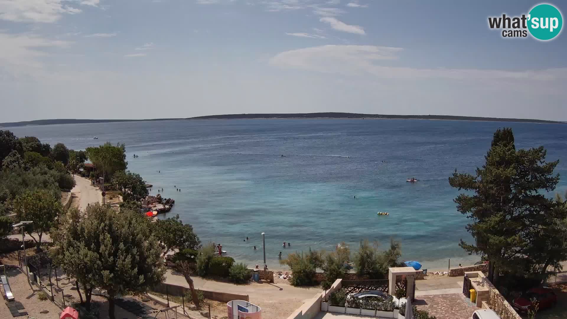 Webcam Plage Male Mandre – Vue en direct depuis l’île de Pag