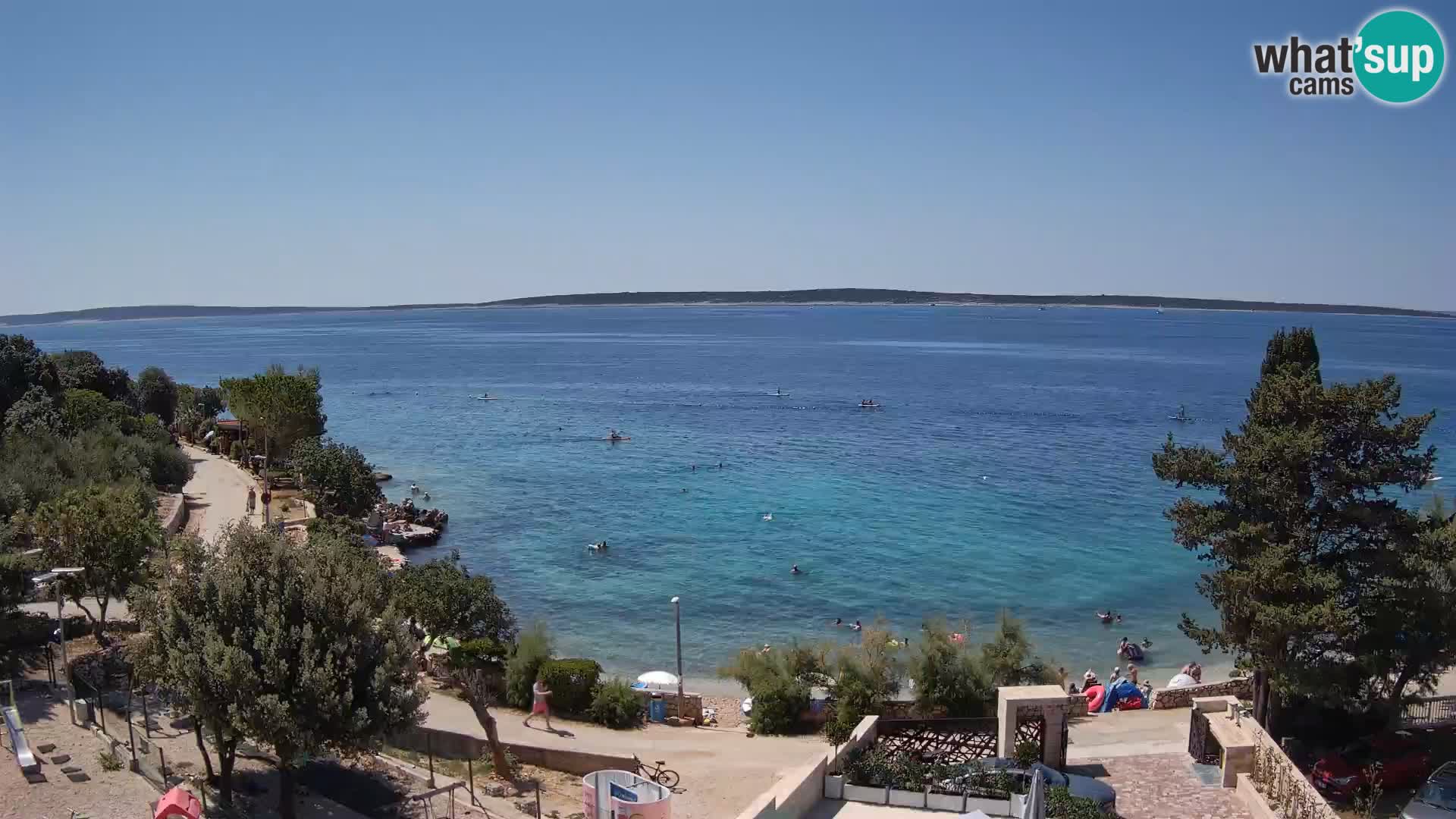 Webcam Plage Male Mandre – Vue en direct depuis l’île de Pag