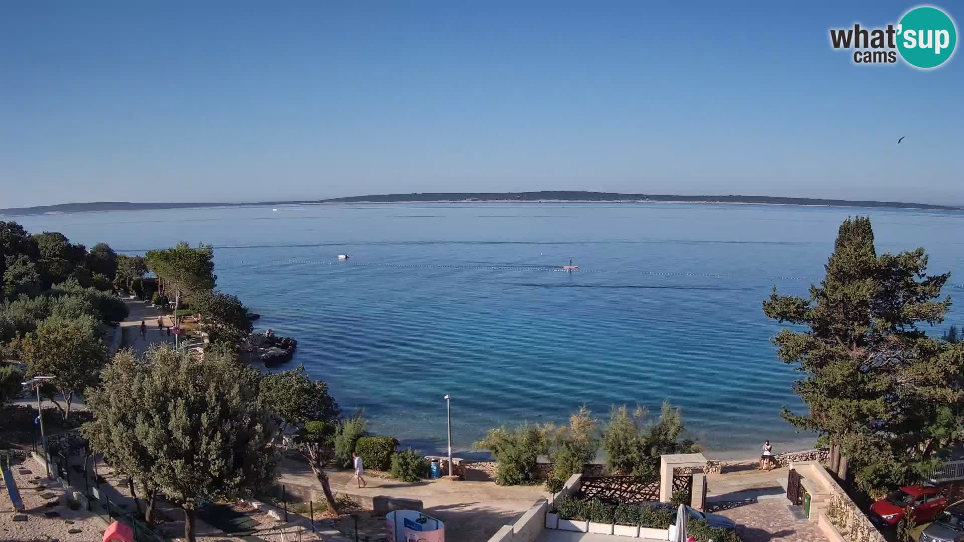 Webcam Plage Male Mandre – Vue en direct depuis l’île de Pag