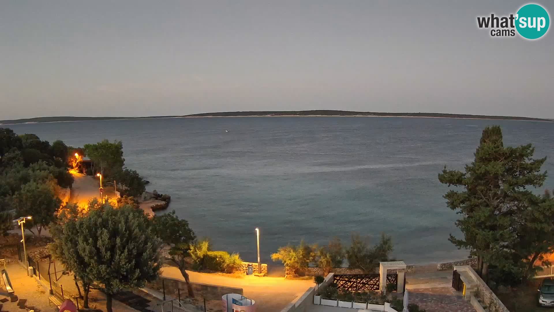 Web kamera Plaža Male Mandre – Pogled uživo s otoka Paga