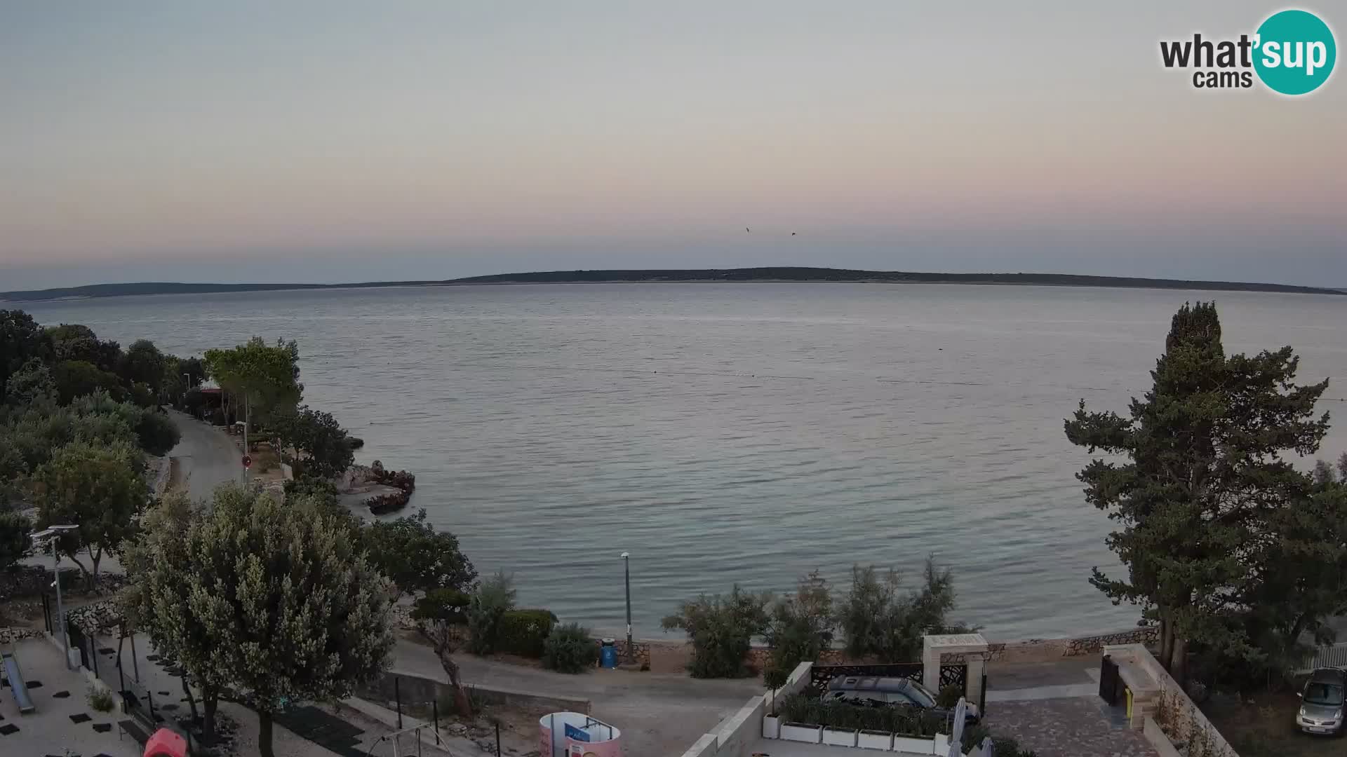 Web kamera Plaža Male Mandre – Pogled uživo s otoka Paga
