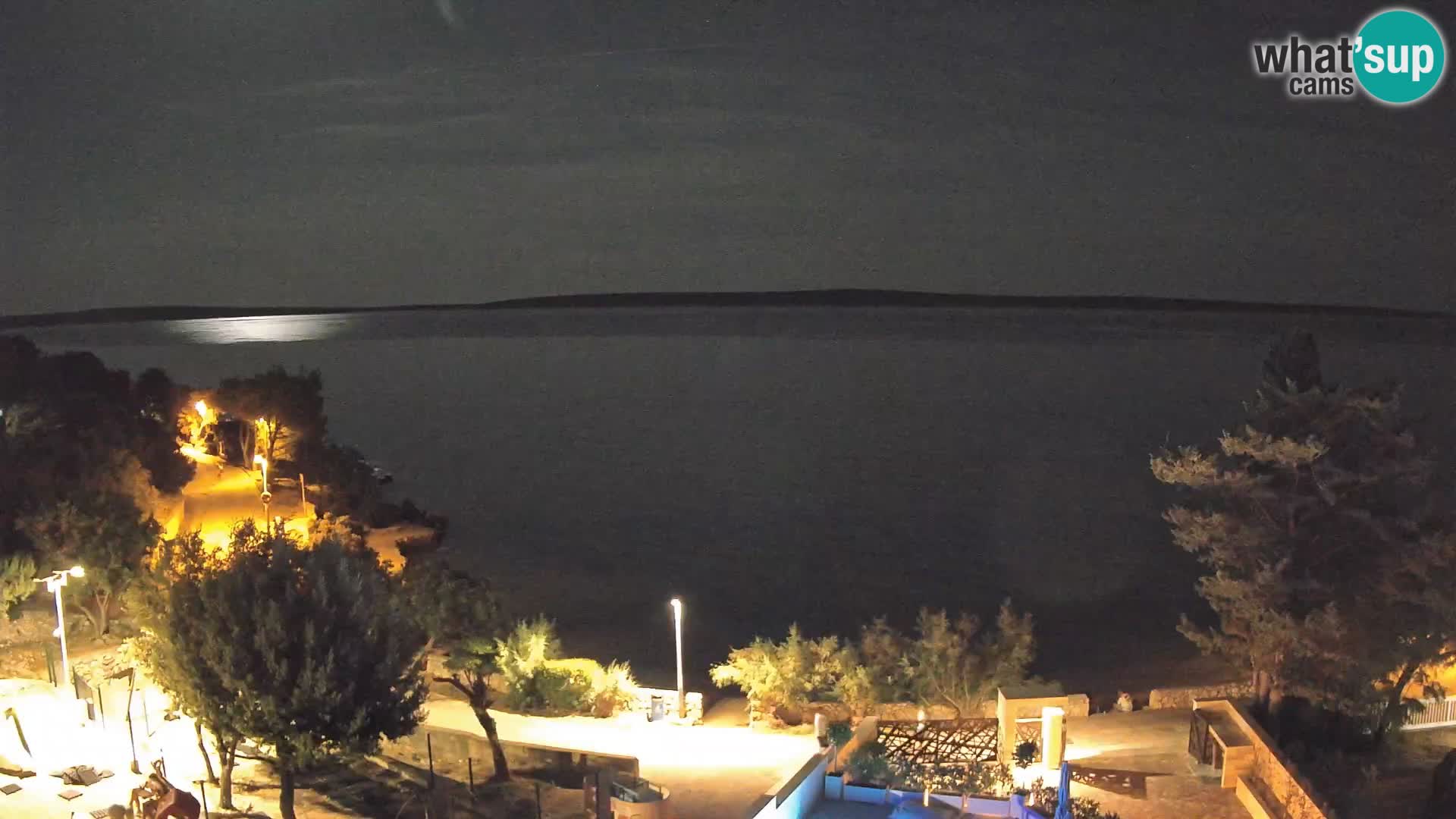 Spletna kamera Plaža Male Mandre – Pogled v živo z otoka Pag